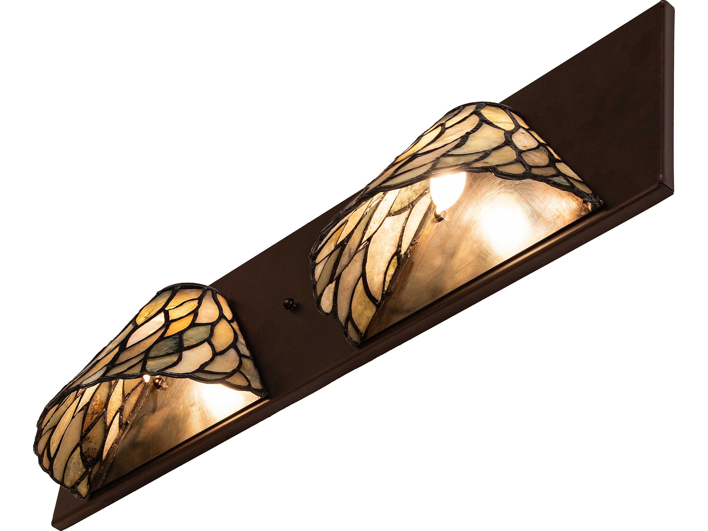 Meyda Willow 2-Light Green Jadestone Bronze Traditional Vanity Light