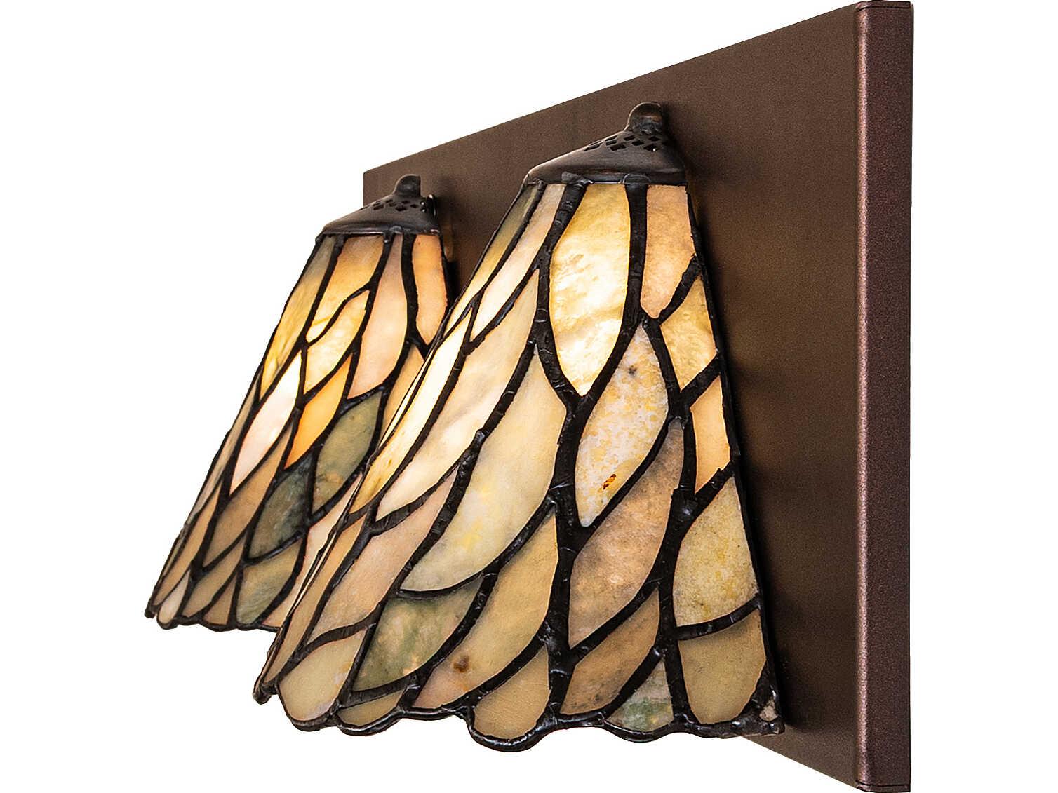 Meyda Willow 2-Light Green Jadestone Bronze Traditional Vanity Light