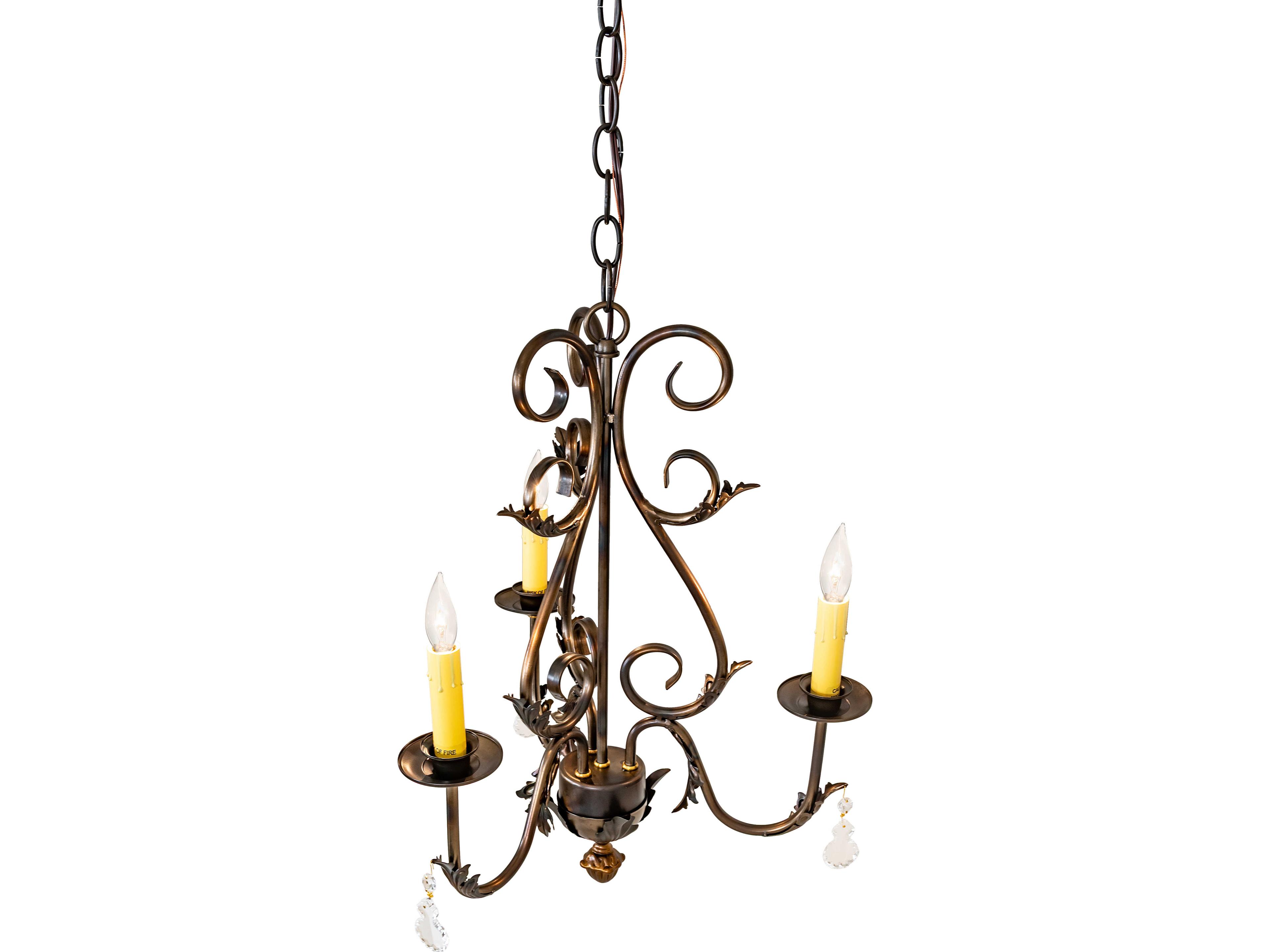 Meyda French Elegance 3-Light Light Burnished Antique Copper Traditional Chandelier
