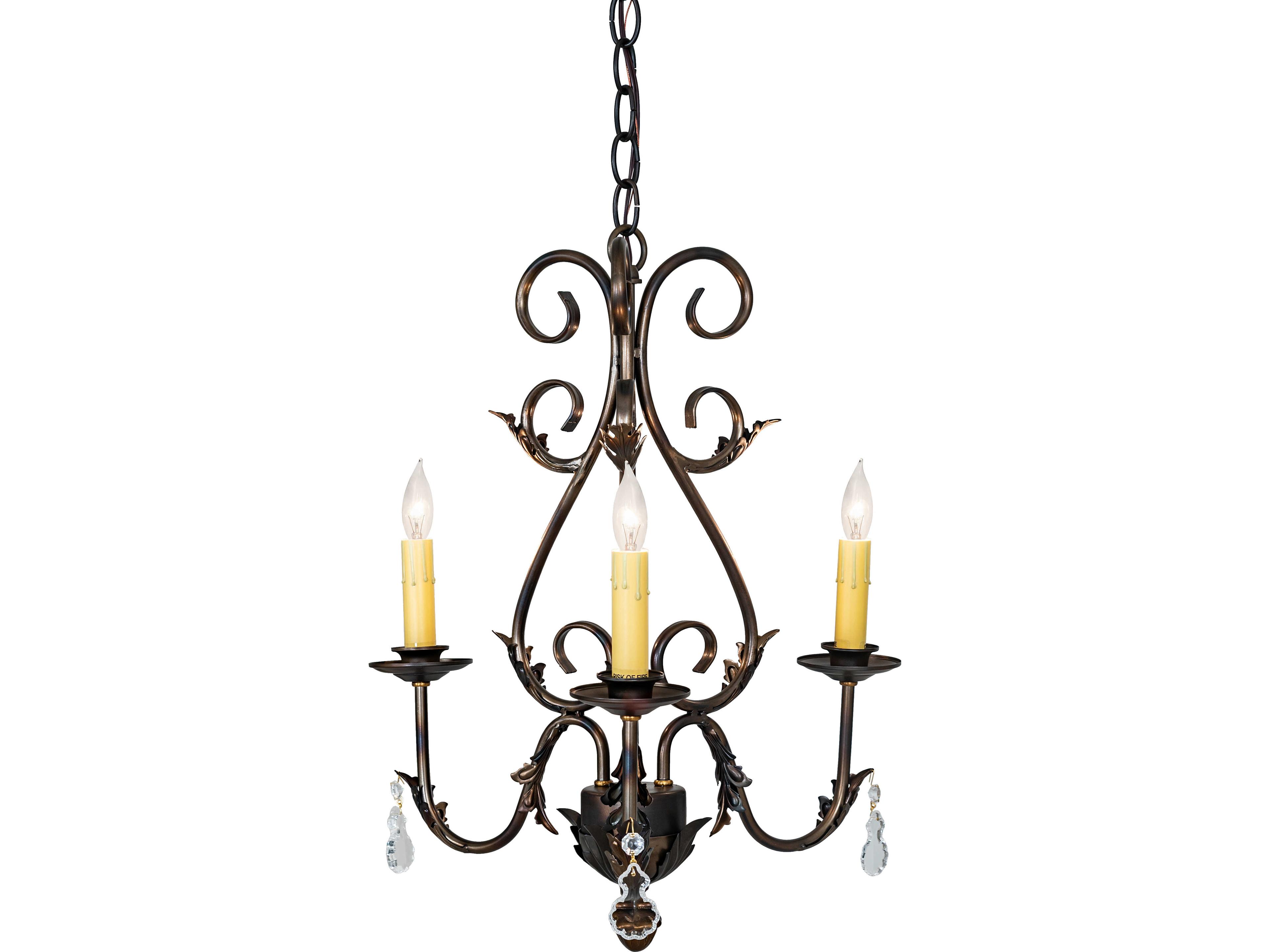 Meyda French Elegance 3-Light Light Burnished Antique Copper Traditional Chandelier