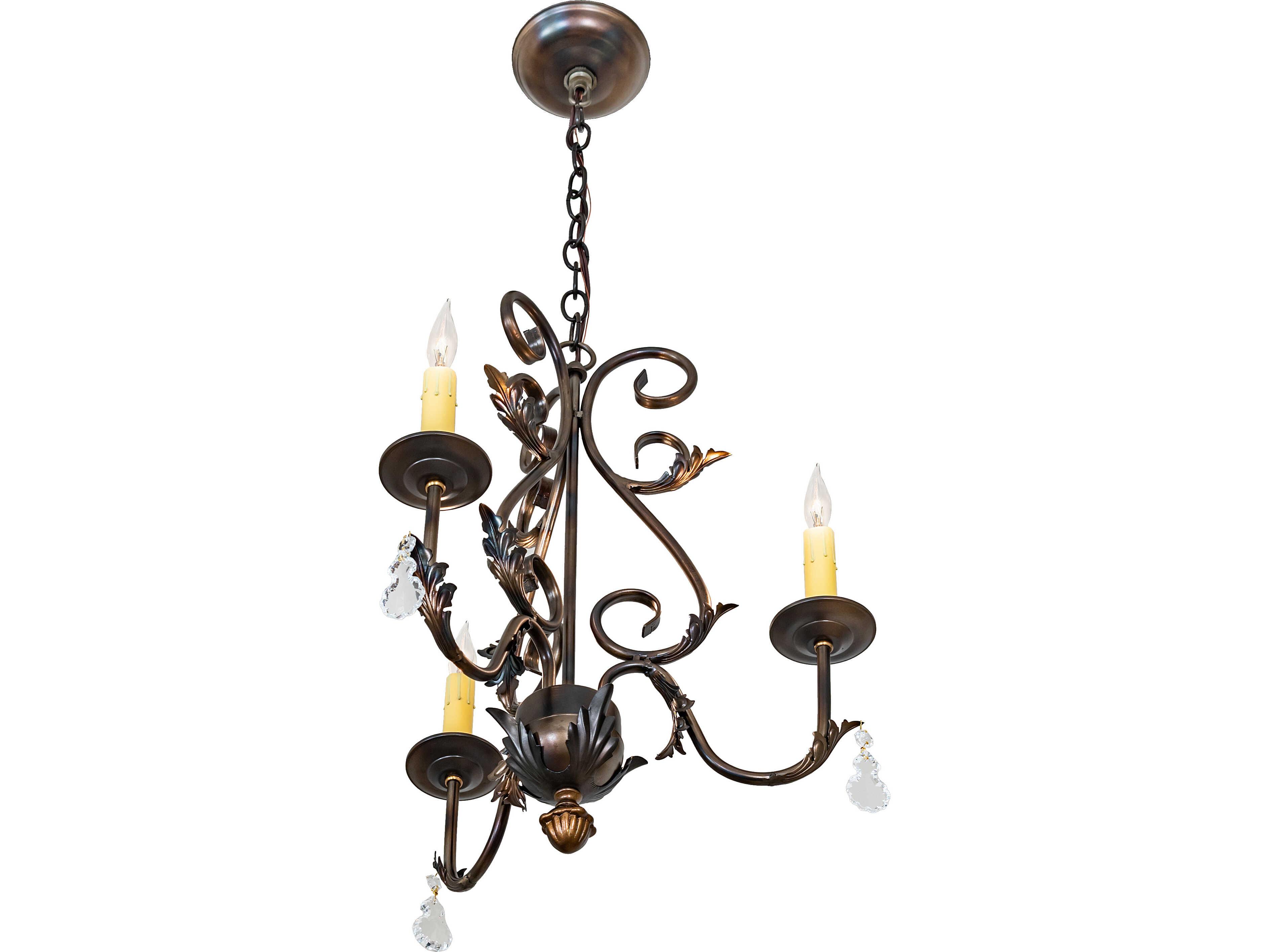 Meyda French Elegance 3-Light Light Burnished Antique Copper Traditional Chandelier