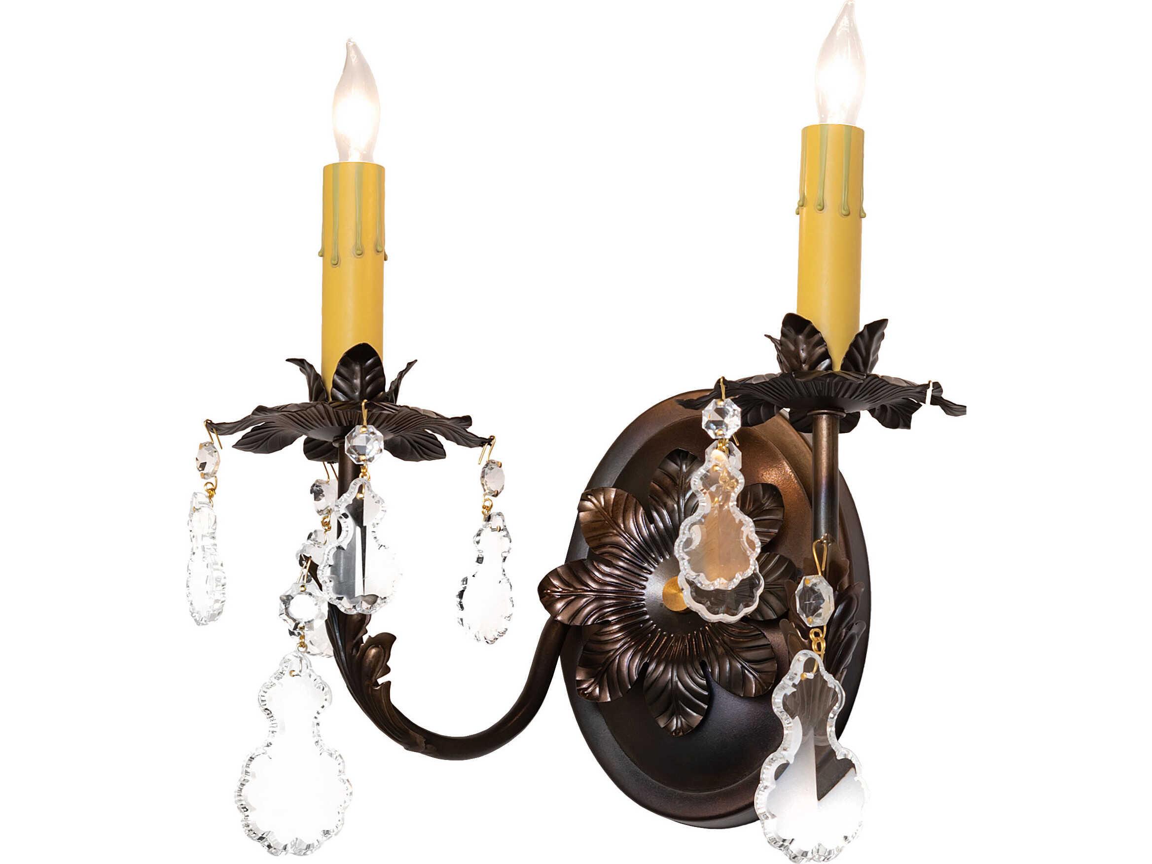 Meyda Chantilly 2-Light Light Burnished Antique Copper Traditional Wall Sconce