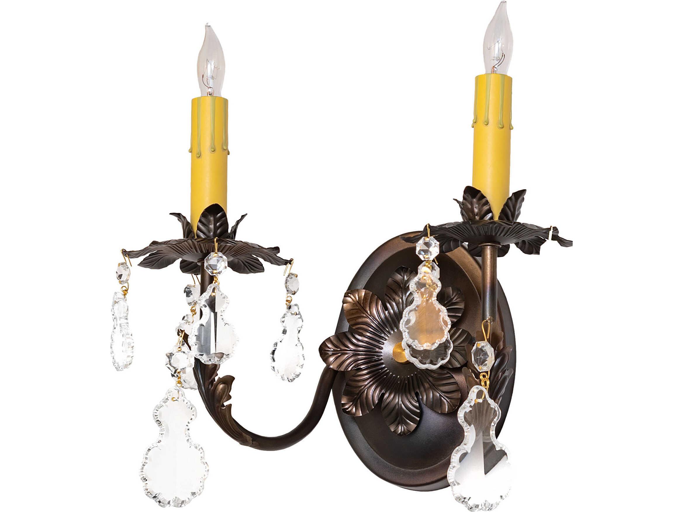 Meyda Chantilly 2-Light Light Burnished Antique Copper Traditional Wall Sconce