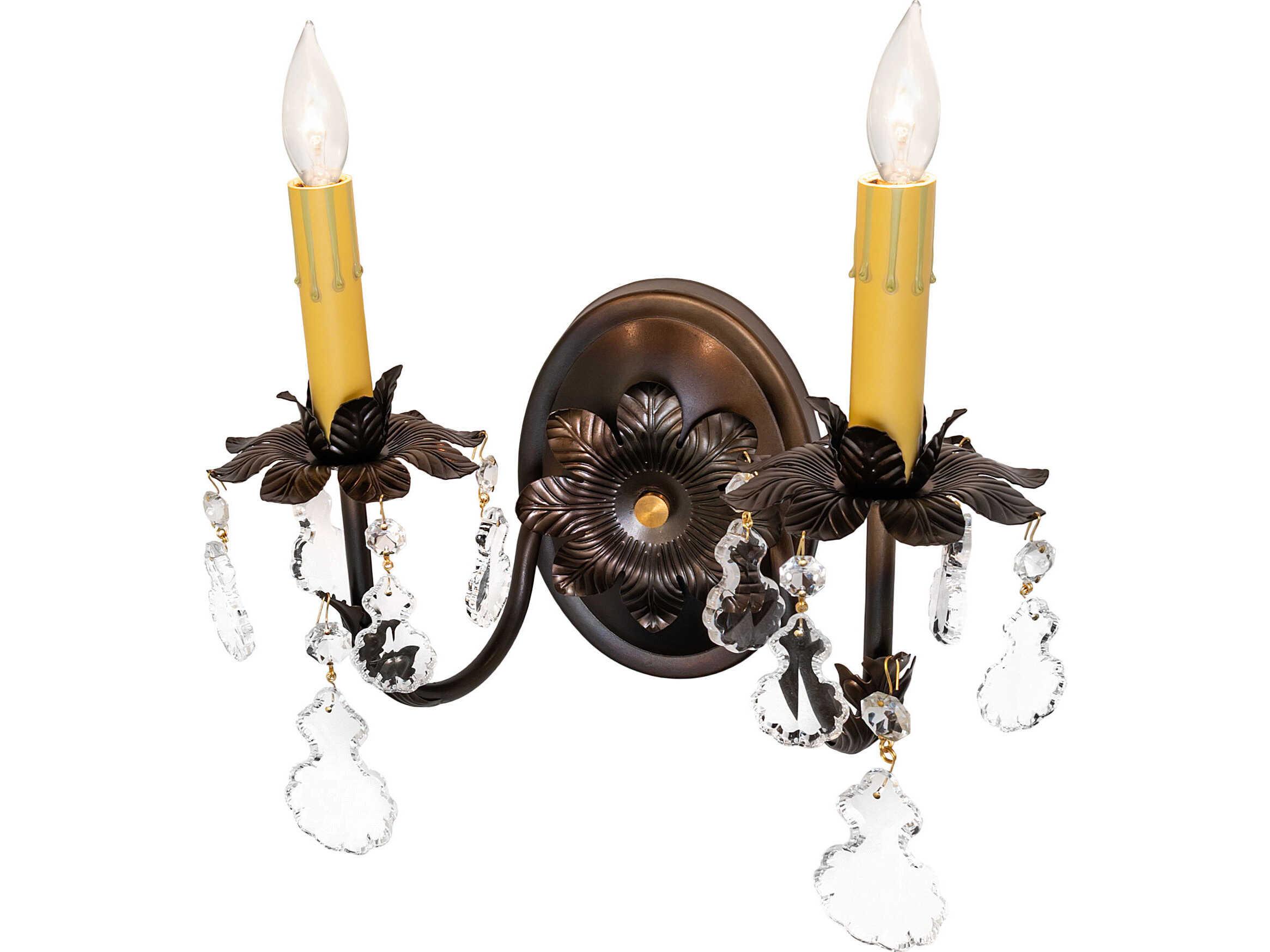 Meyda Chantilly 2-Light Light Burnished Antique Copper Traditional Wall Sconce