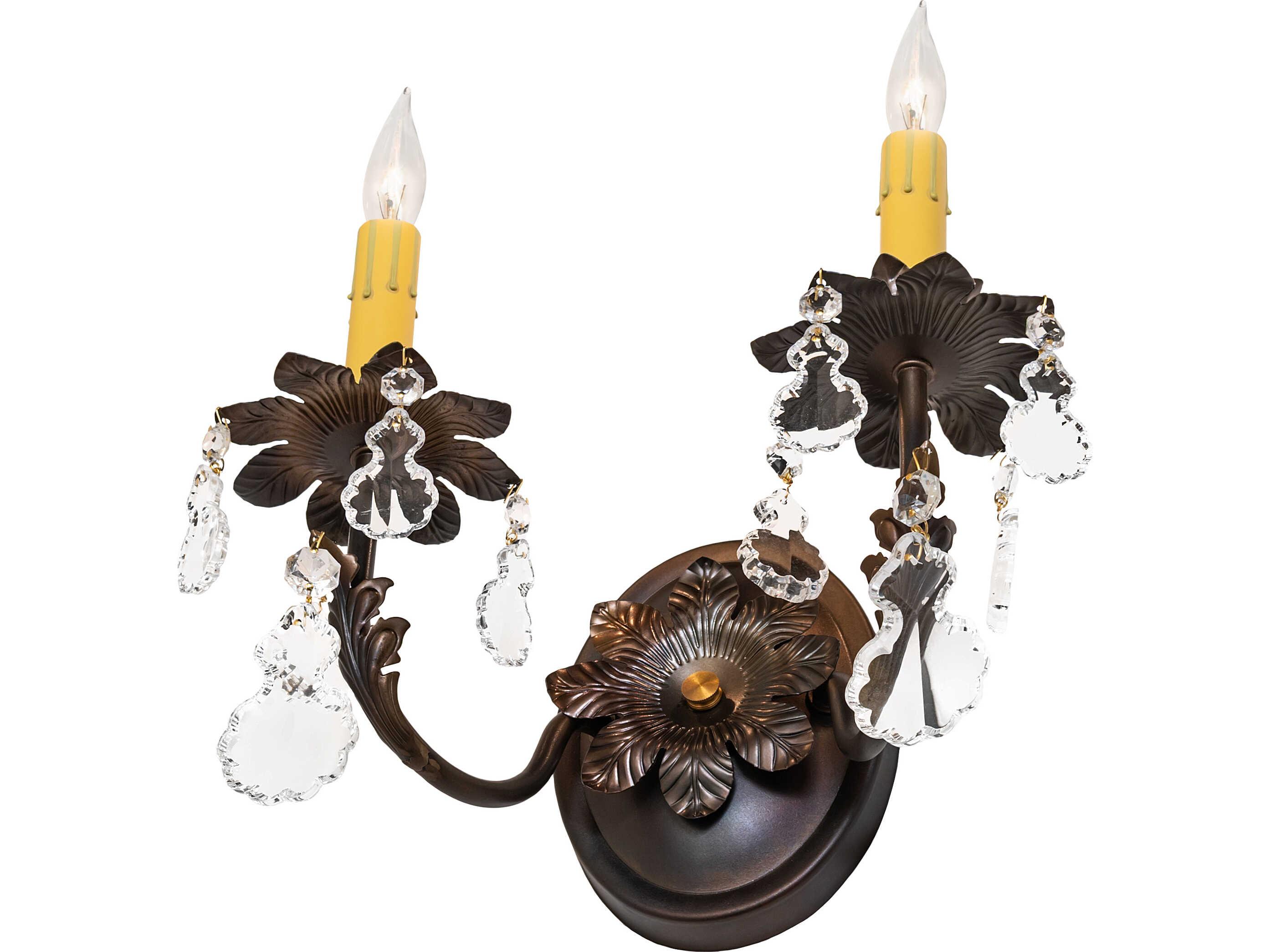 Meyda Chantilly 2-Light Light Burnished Antique Copper Traditional Wall Sconce