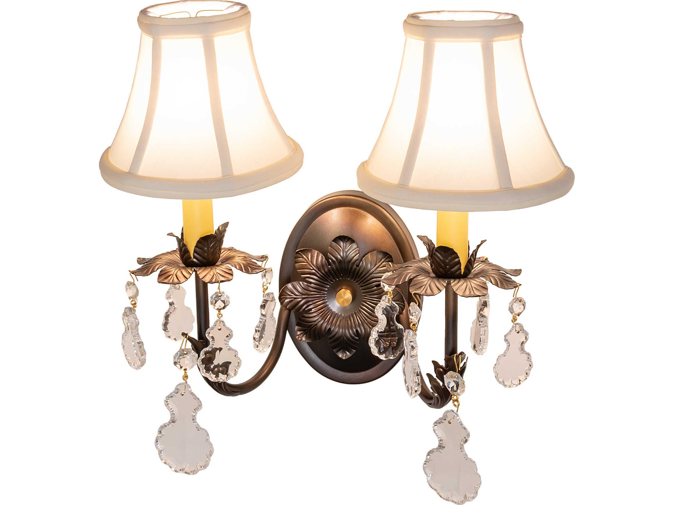 Meyda Chantilly 2-Light Copper Traditional Wall Sconce
