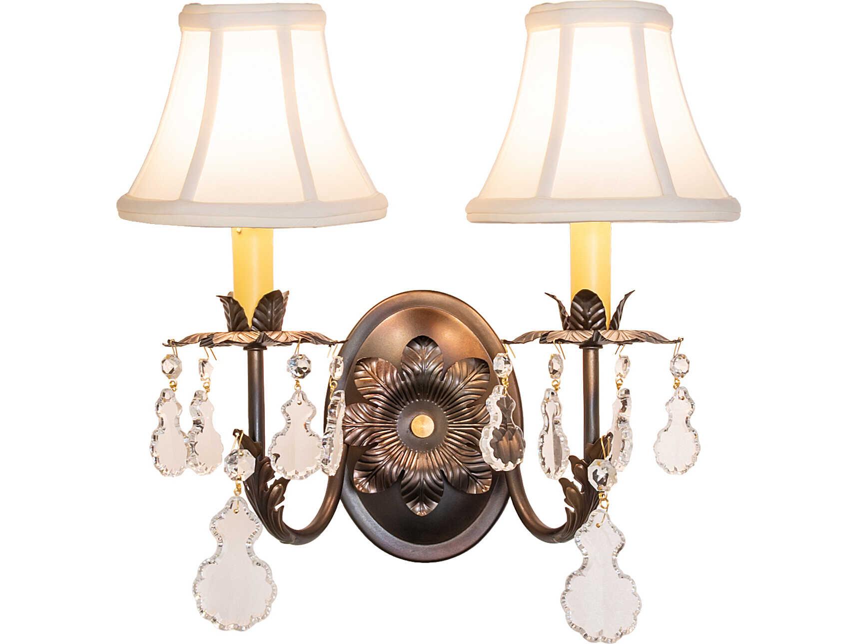 Meyda Chantilly 2-Light Copper Traditional Wall Sconce