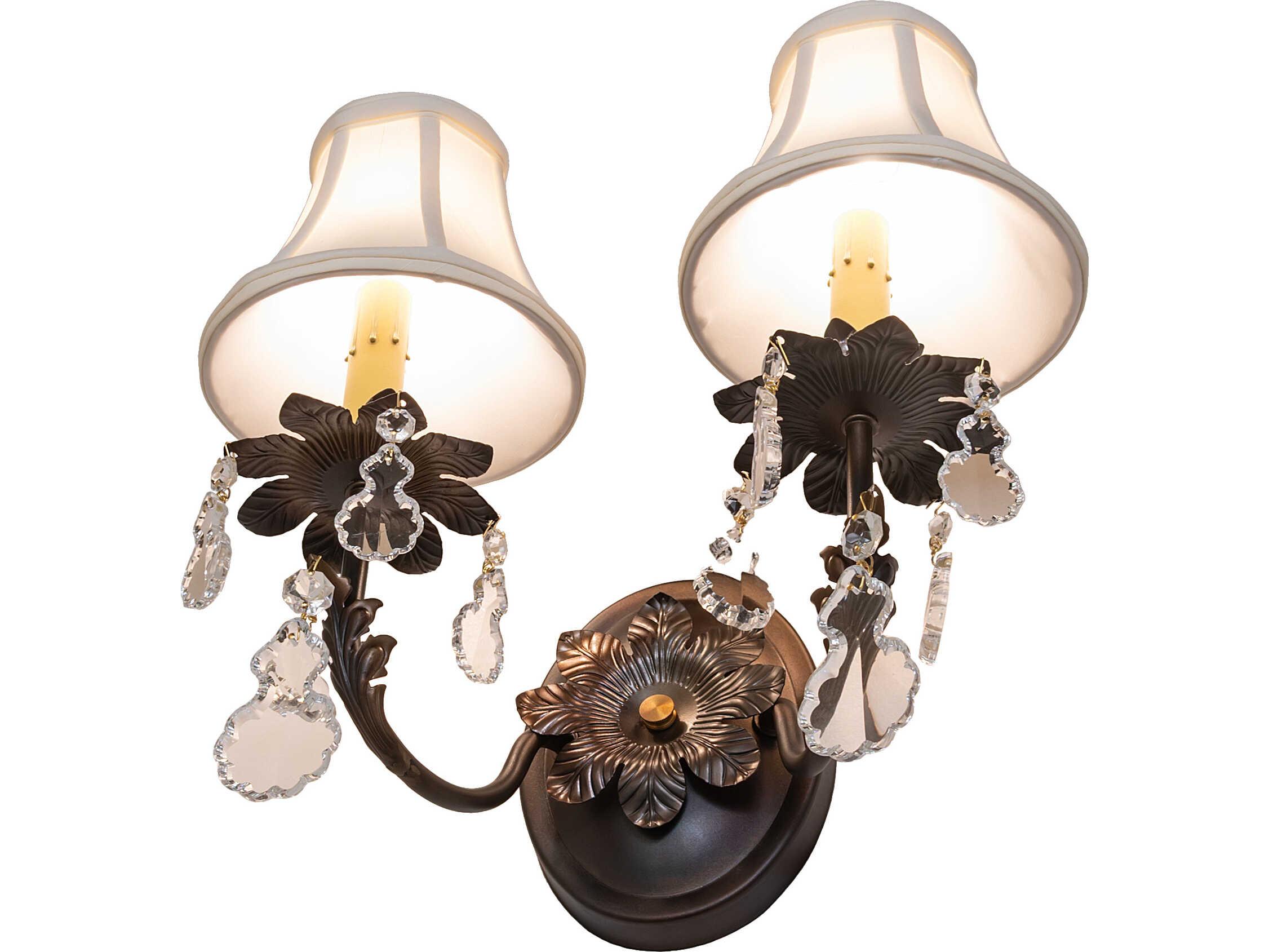 Meyda Chantilly 2-Light Copper Traditional Wall Sconce