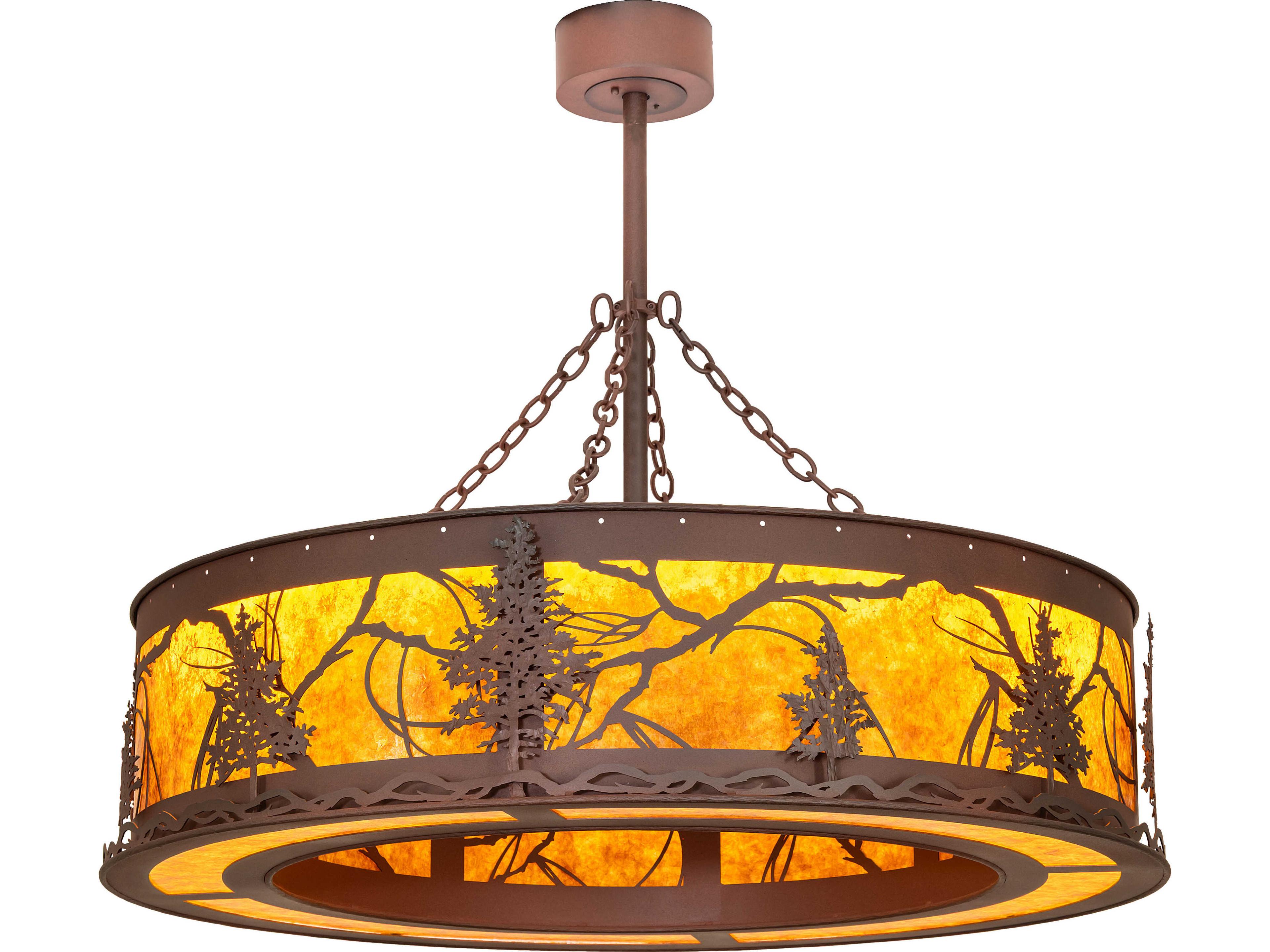 Meyda Tamarack Amber Mica Bronze Pendant