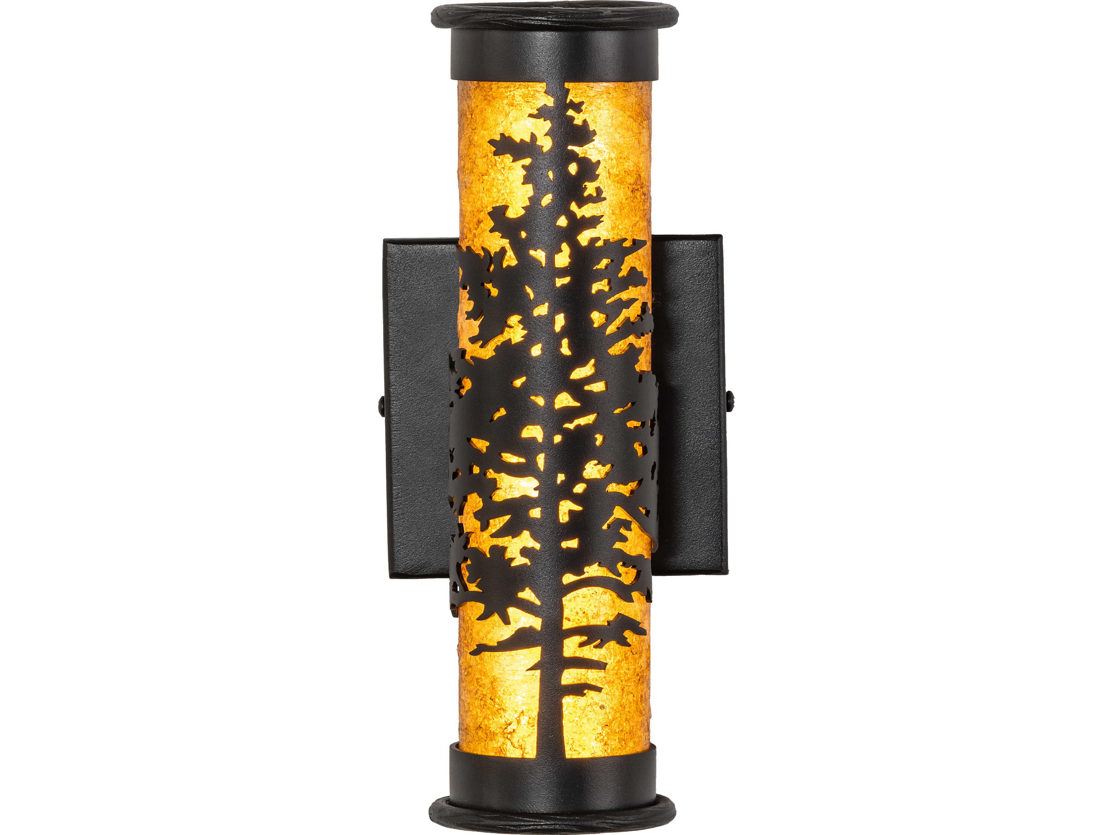 Meyda Tamarack Amber Mica Black Wall Sconce