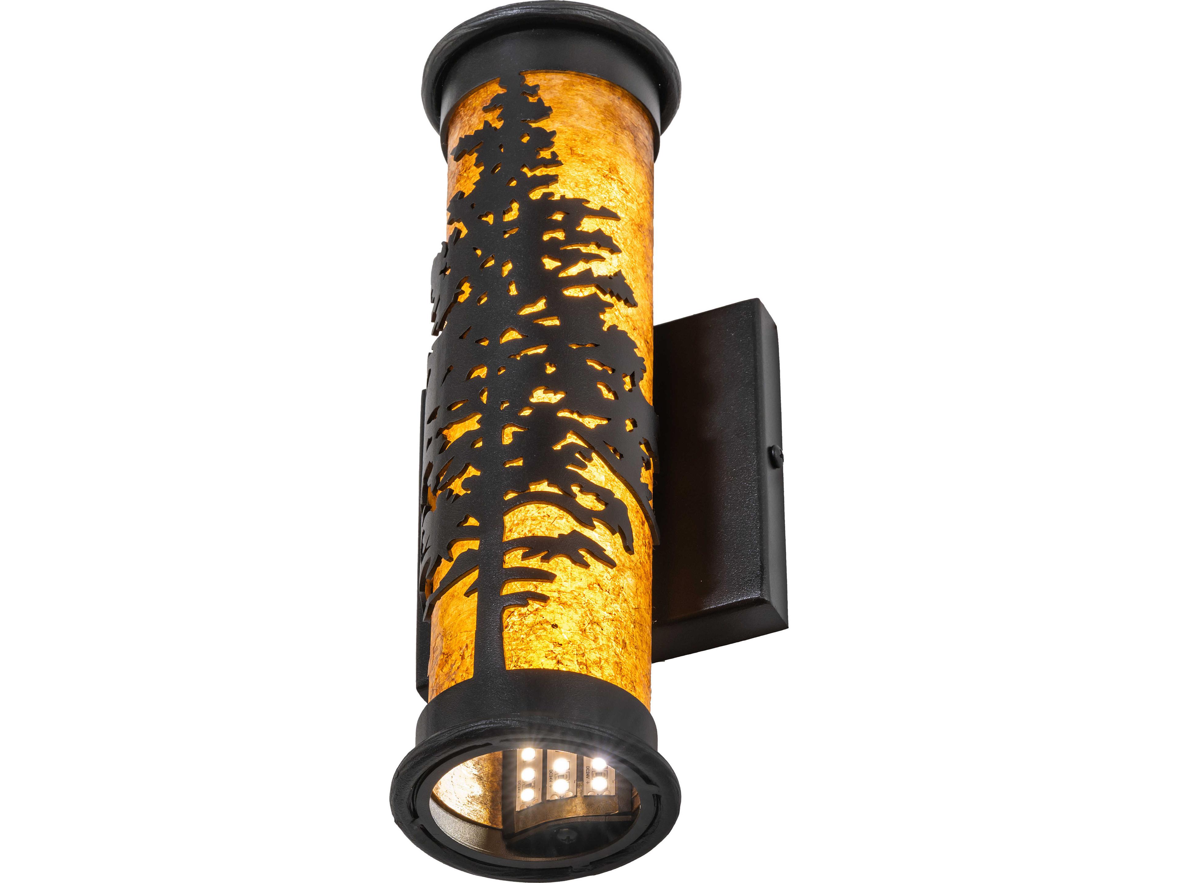 Meyda Tamarack Amber Mica Black Wall Sconce