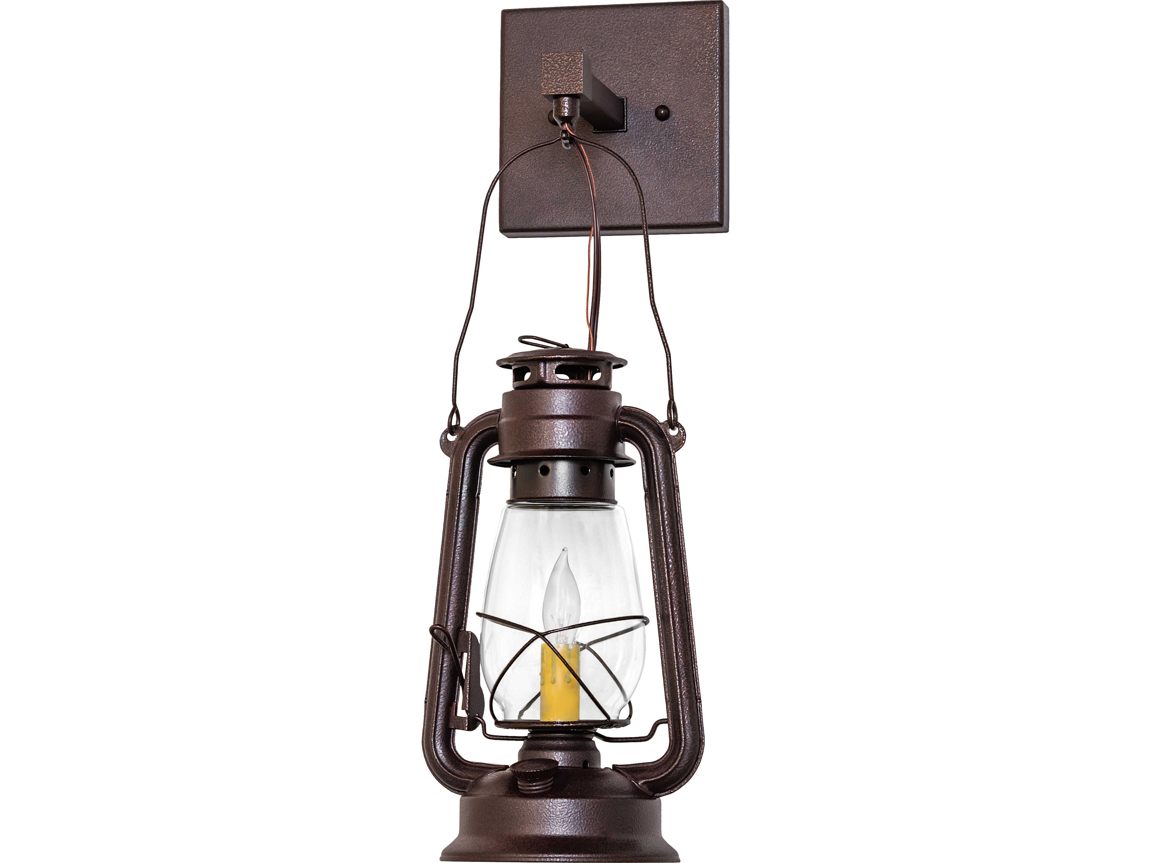 Meyda Miners Lantern 1-Light Clear Glass Bronze Traditional Wall Sconce
