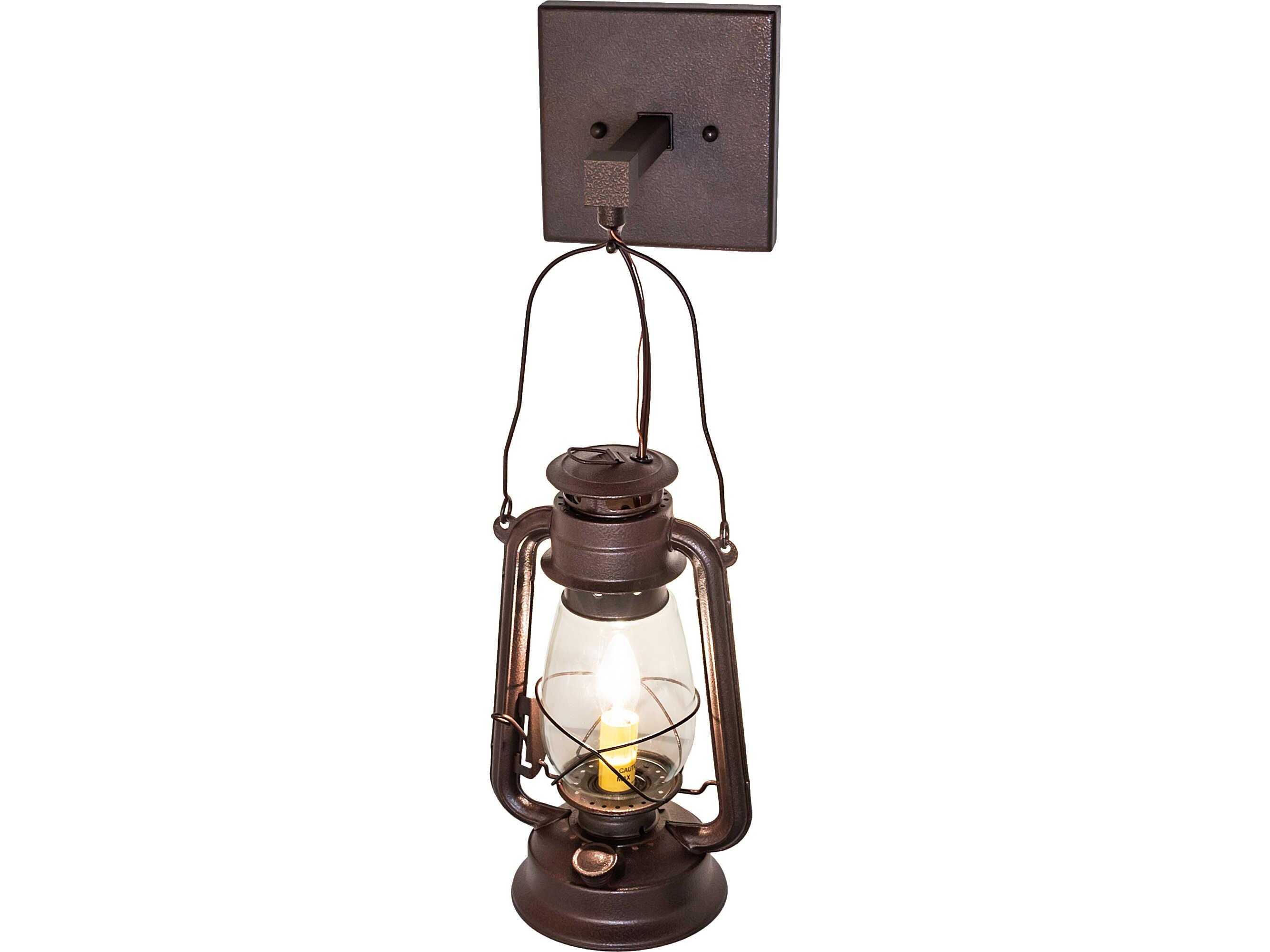 Meyda Miners Lantern 1-Light Clear Glass Bronze Traditional Wall Sconce