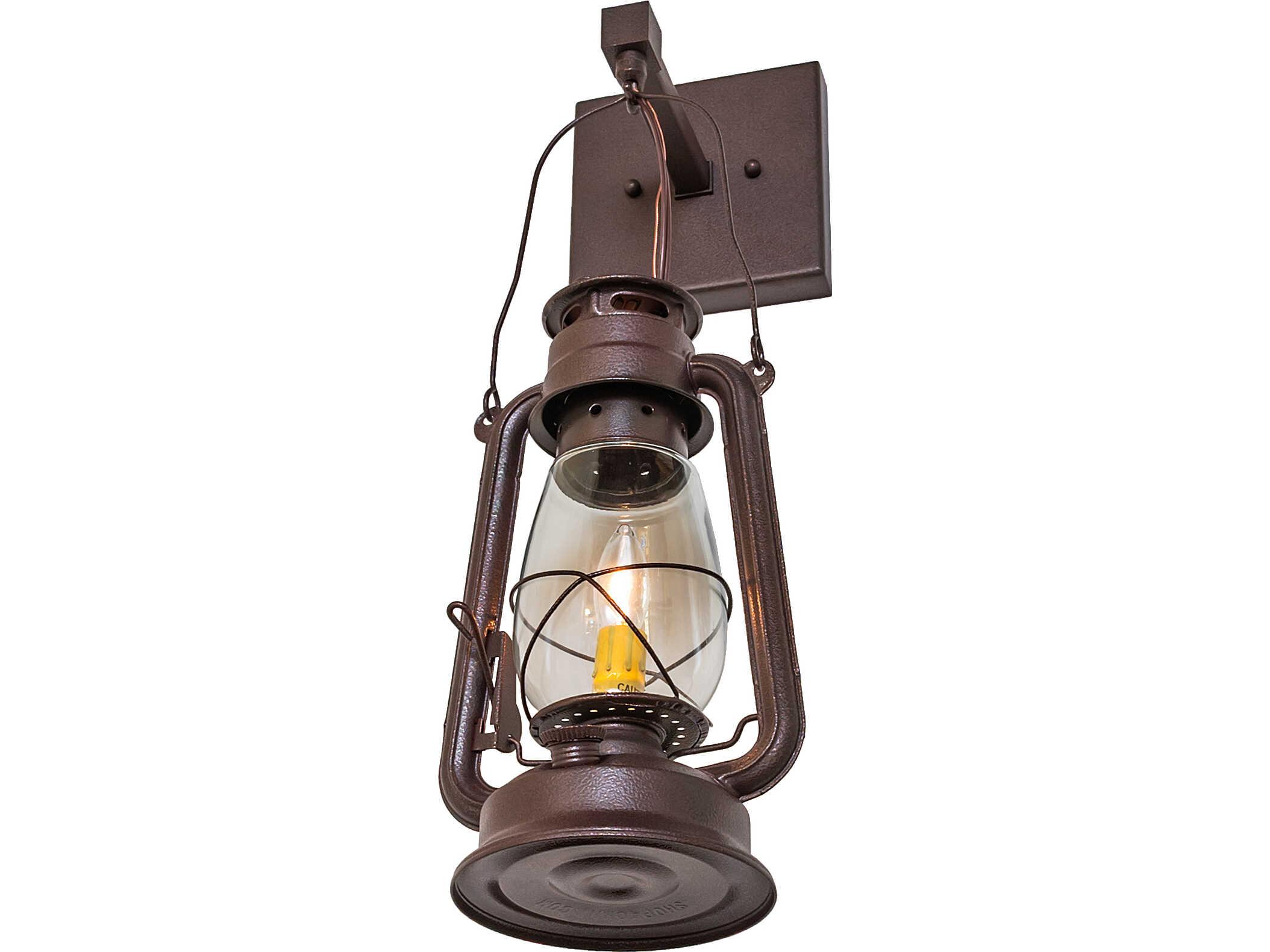 Meyda Miners Lantern 1-Light Clear Glass Bronze Traditional Wall Sconce