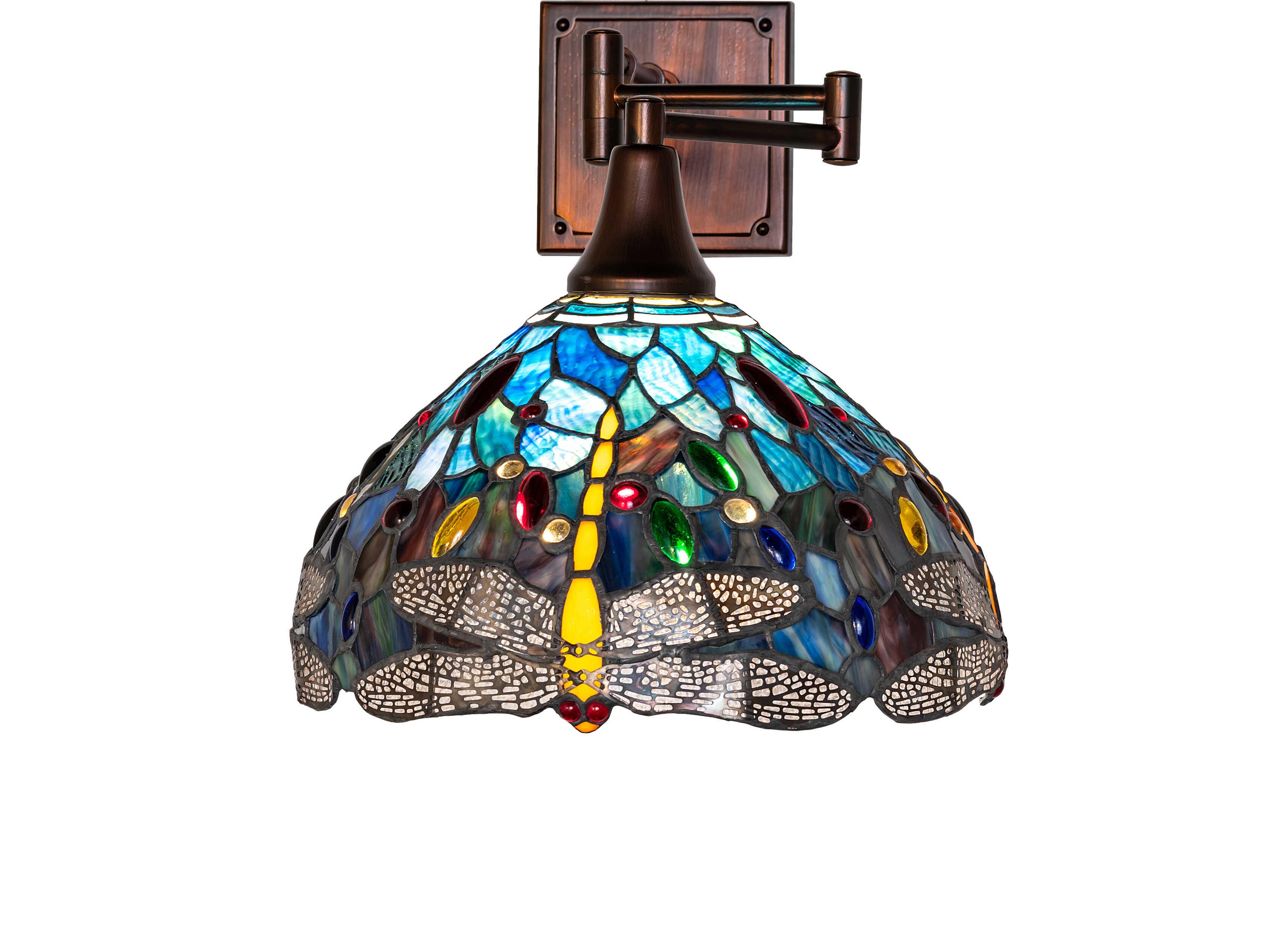 Meyda Tiffany Hanging Head Dragonfly 1-Light Bronze Wall Sconce