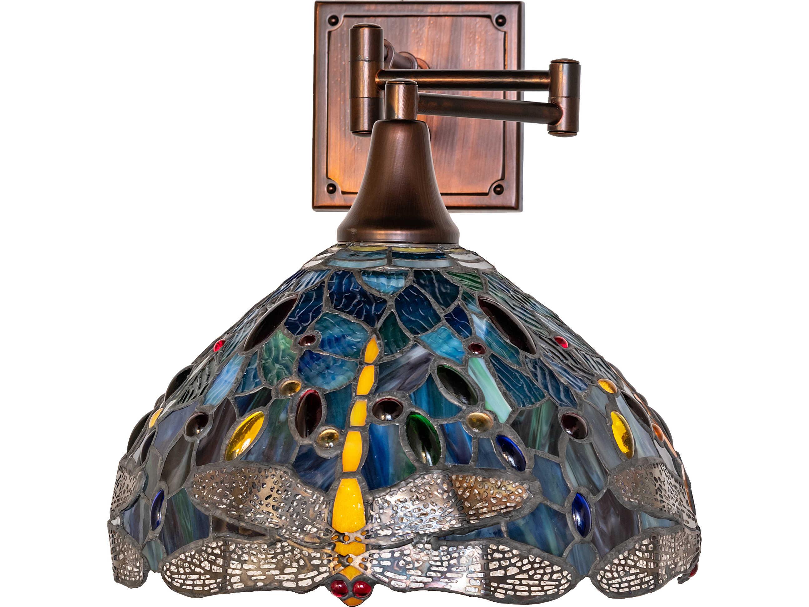 Meyda Tiffany Hanging Head Dragonfly 1-Light Bronze Wall Sconce