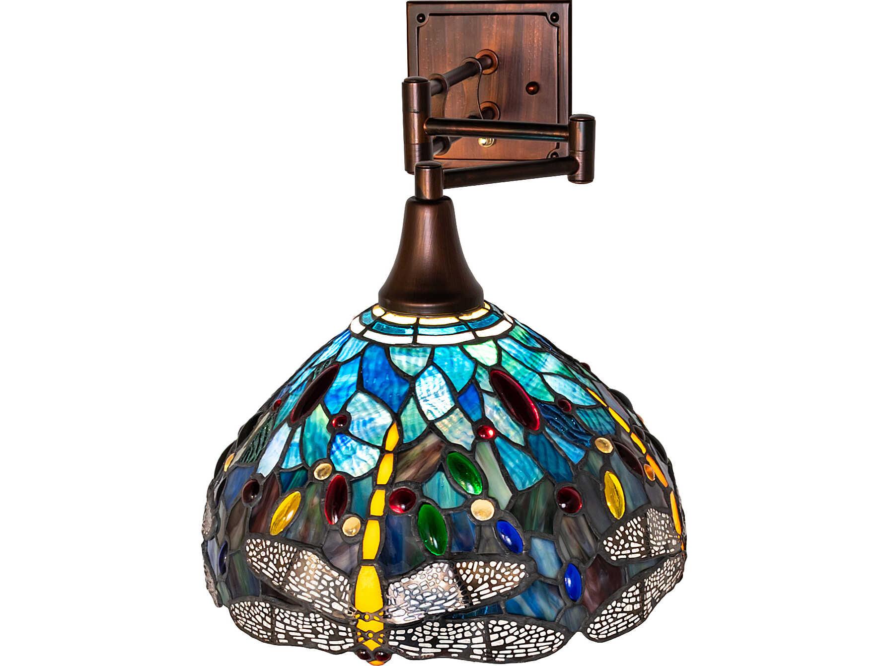 Meyda Tiffany Hanging Head Dragonfly 1-Light Bronze Wall Sconce