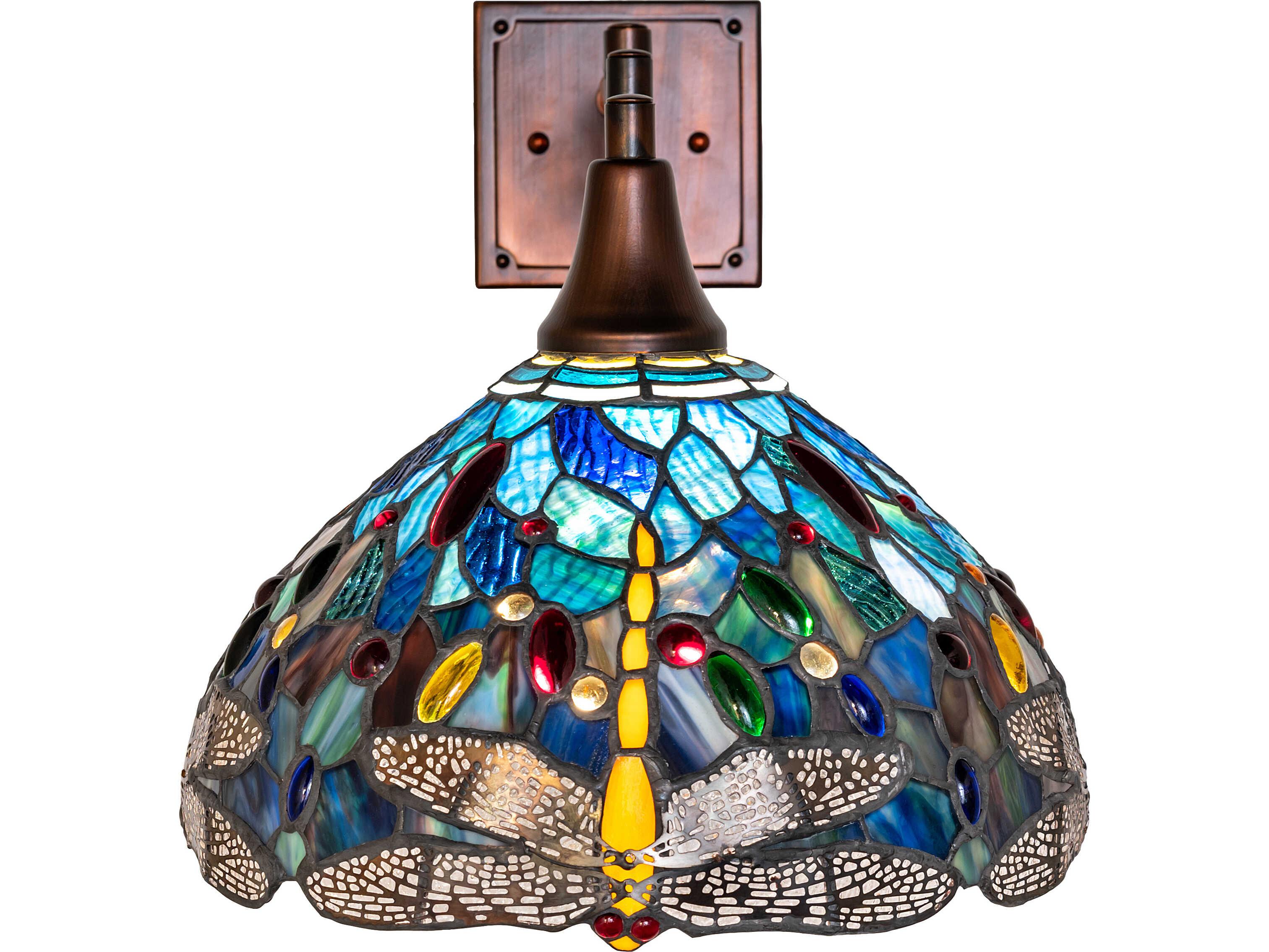 Meyda Tiffany Hanging Head Dragonfly 1-Light Bronze Wall Sconce
