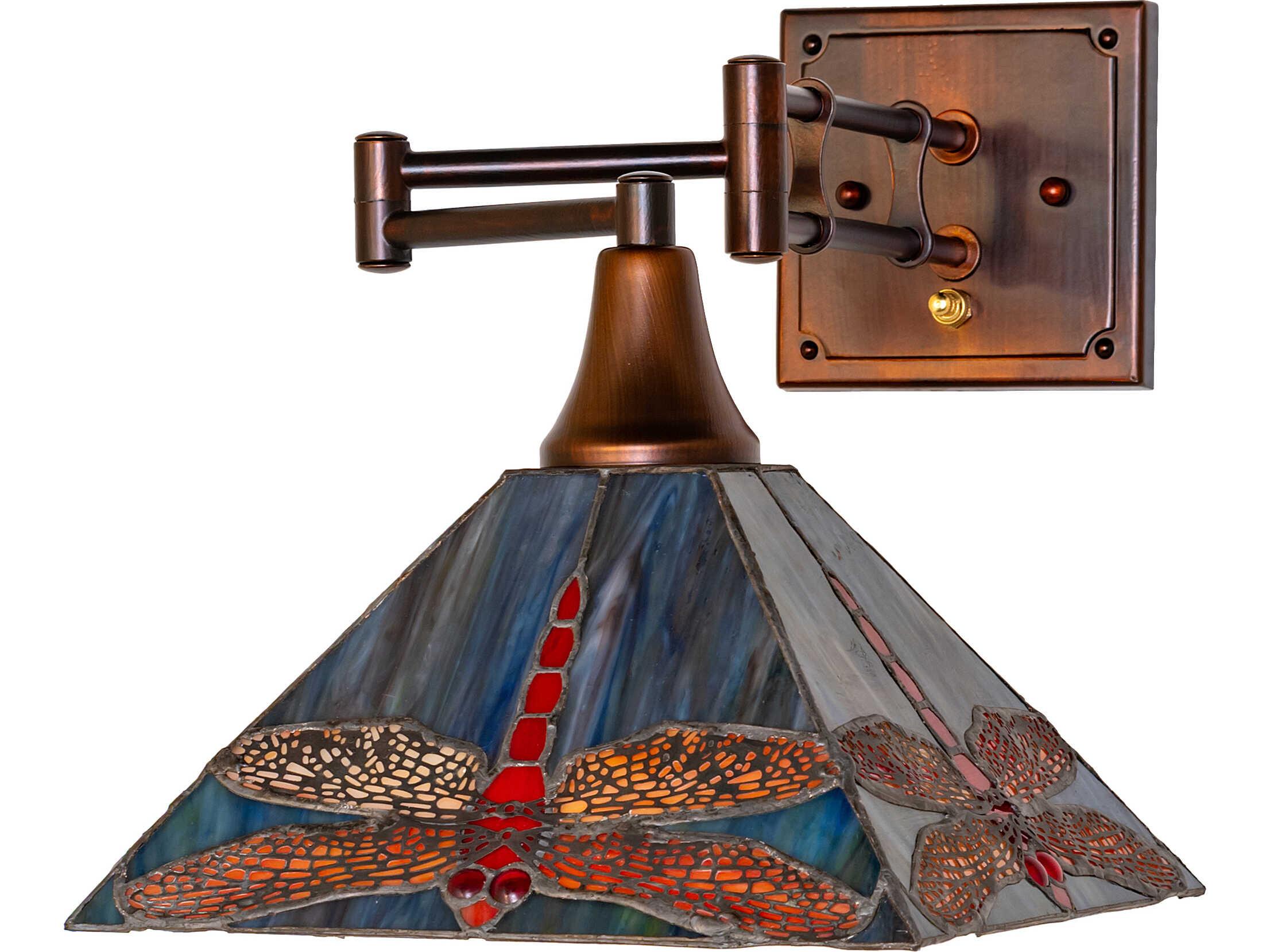 Meyda Prairie Dragonfly 1-Light Bronze Traditional Swing Wall Sconce