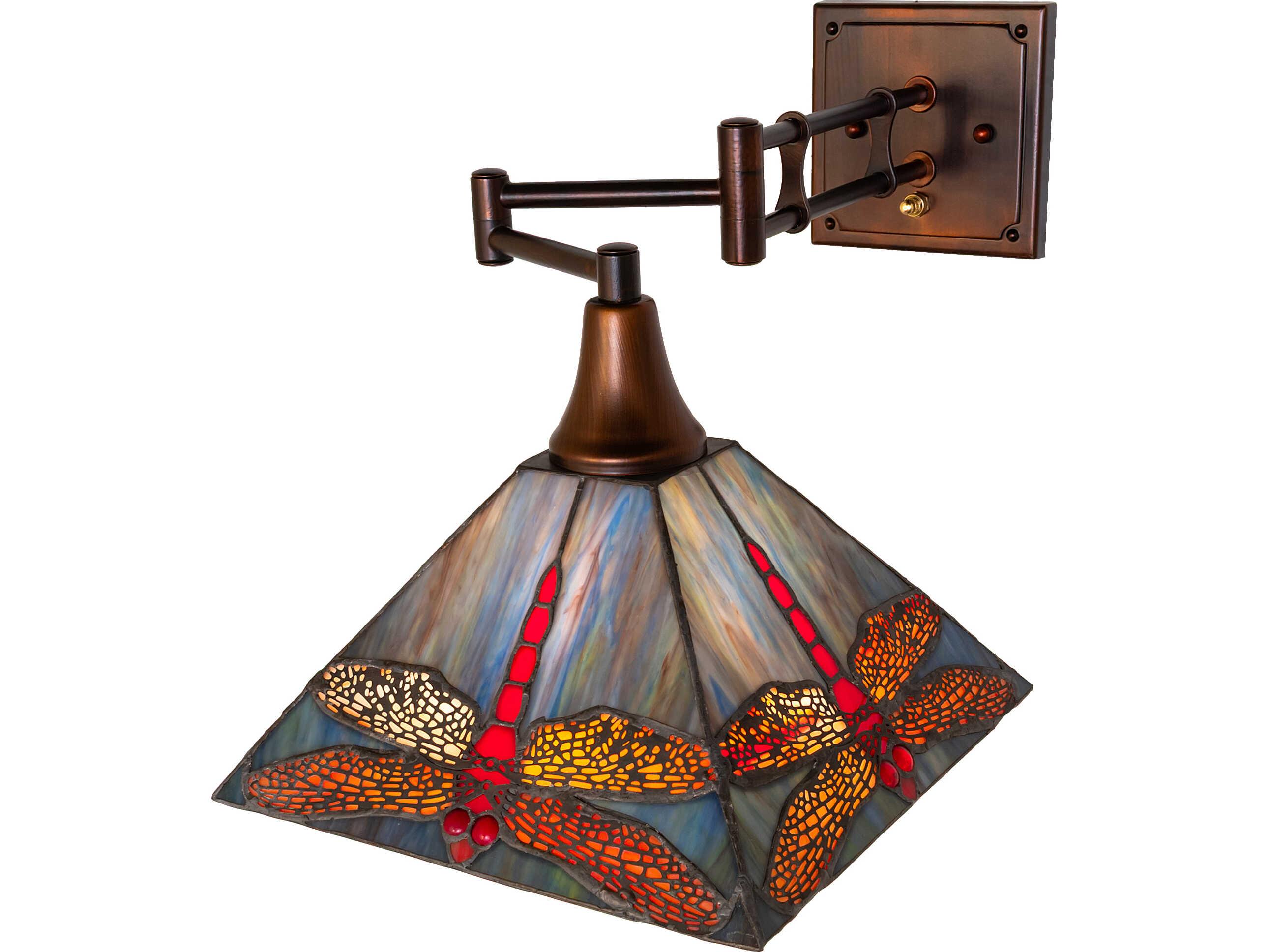 Meyda Prairie Dragonfly 1-Light Bronze Traditional Swing Wall Sconce