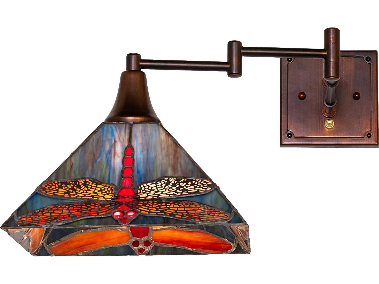 Meyda Prairie Dragonfly 1-Light Bronze Traditional Swing Wall Sconce