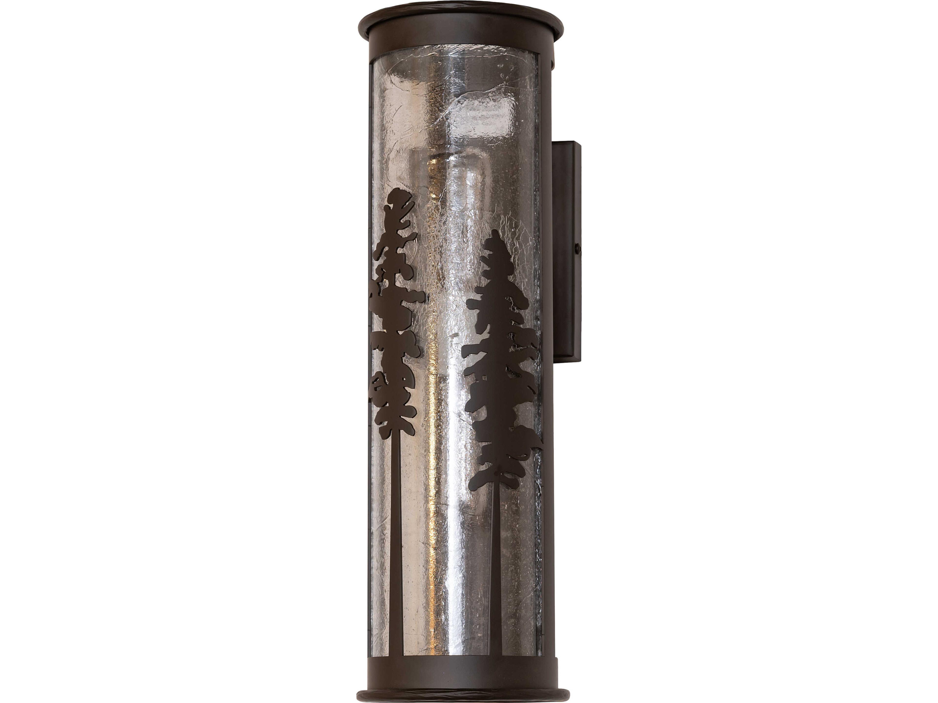 Meyda Tall Pines 2-Light Clear Seeded Glass Bronze Traditional Wall Sconce