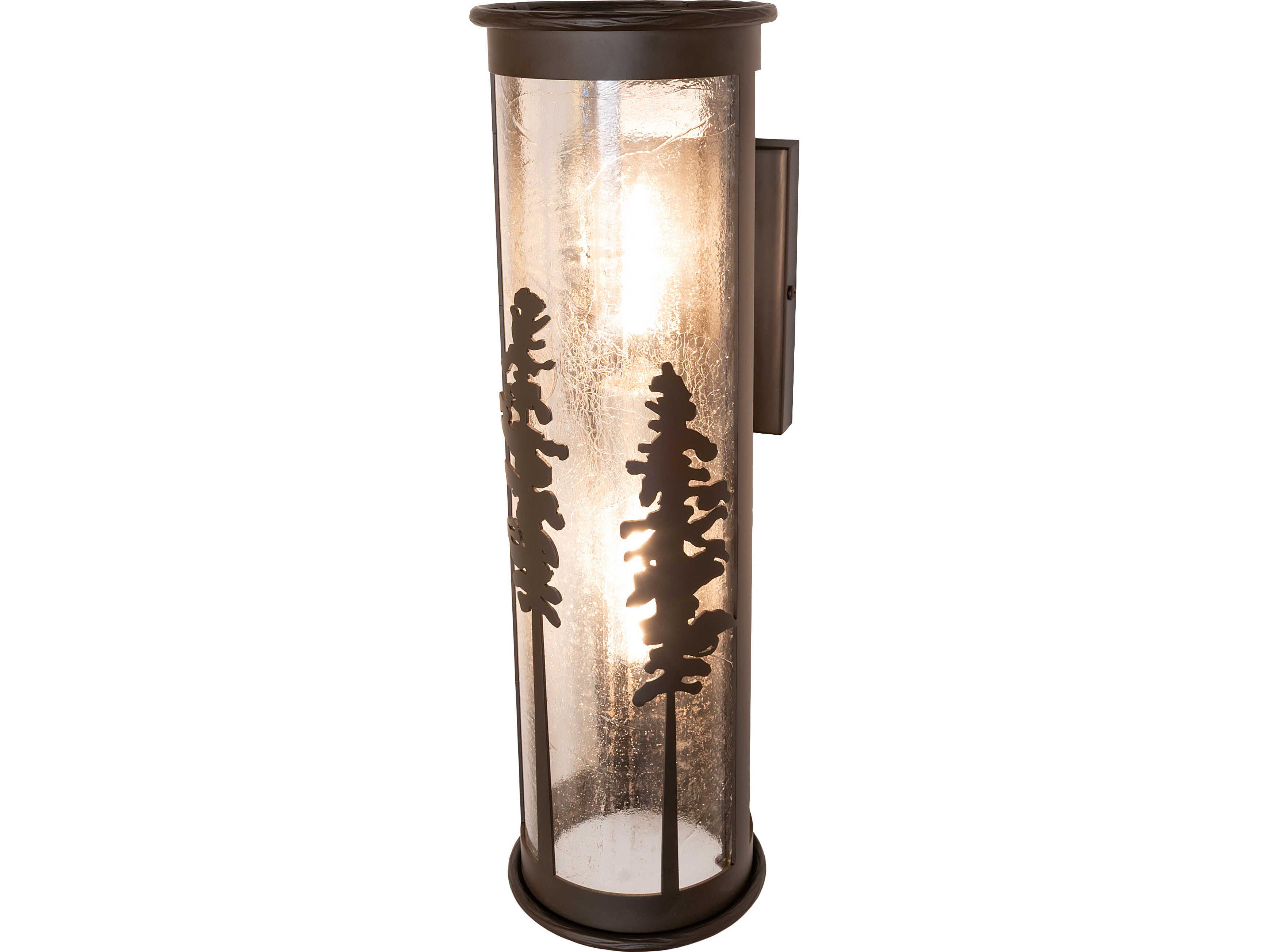 Meyda Tall Pines 2-Light Clear Seeded Glass Bronze Traditional Wall Sconce