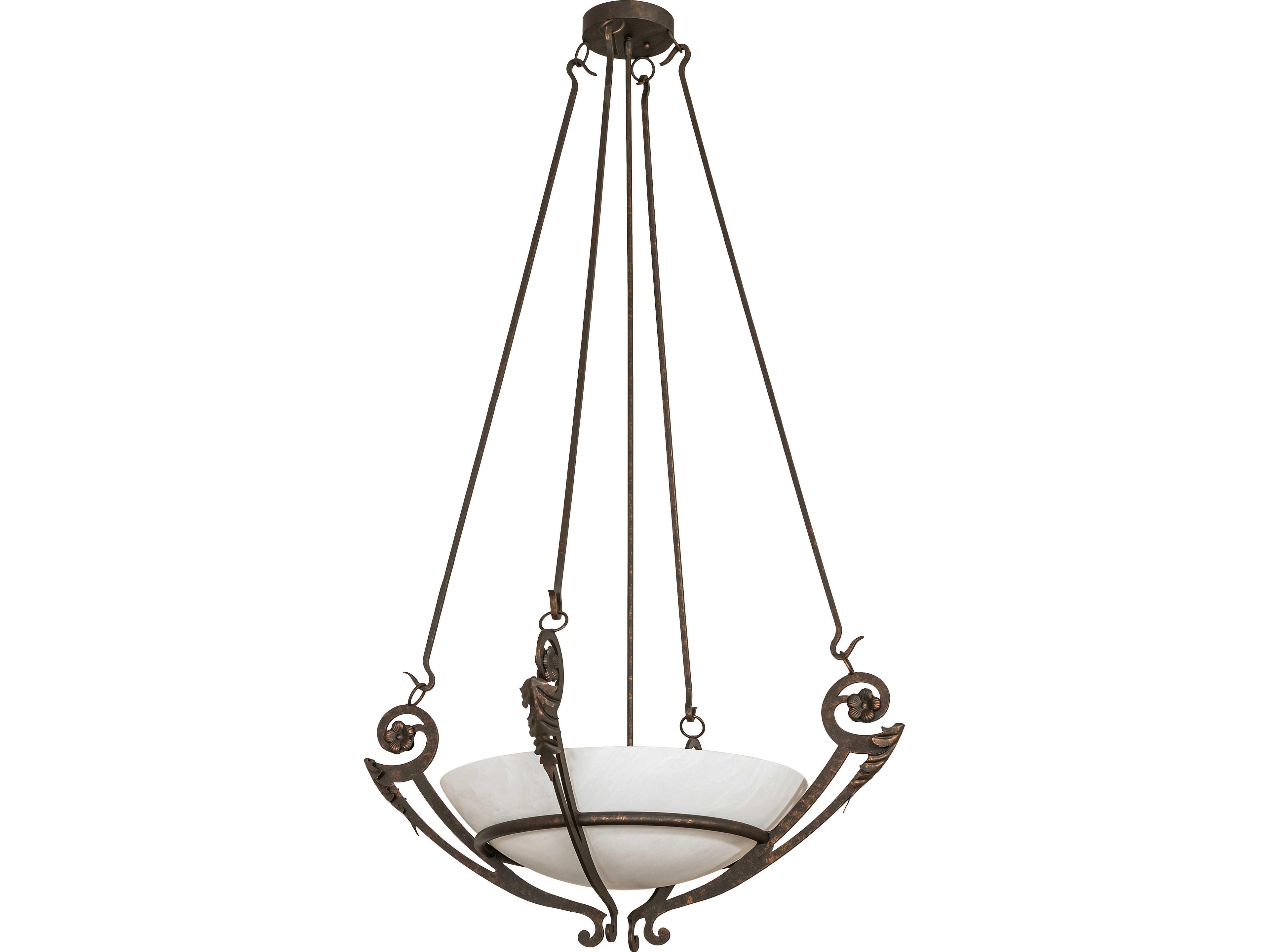 Meyda Ceres 4-Light Whitestone Idalight Traditional Bowl Pendant