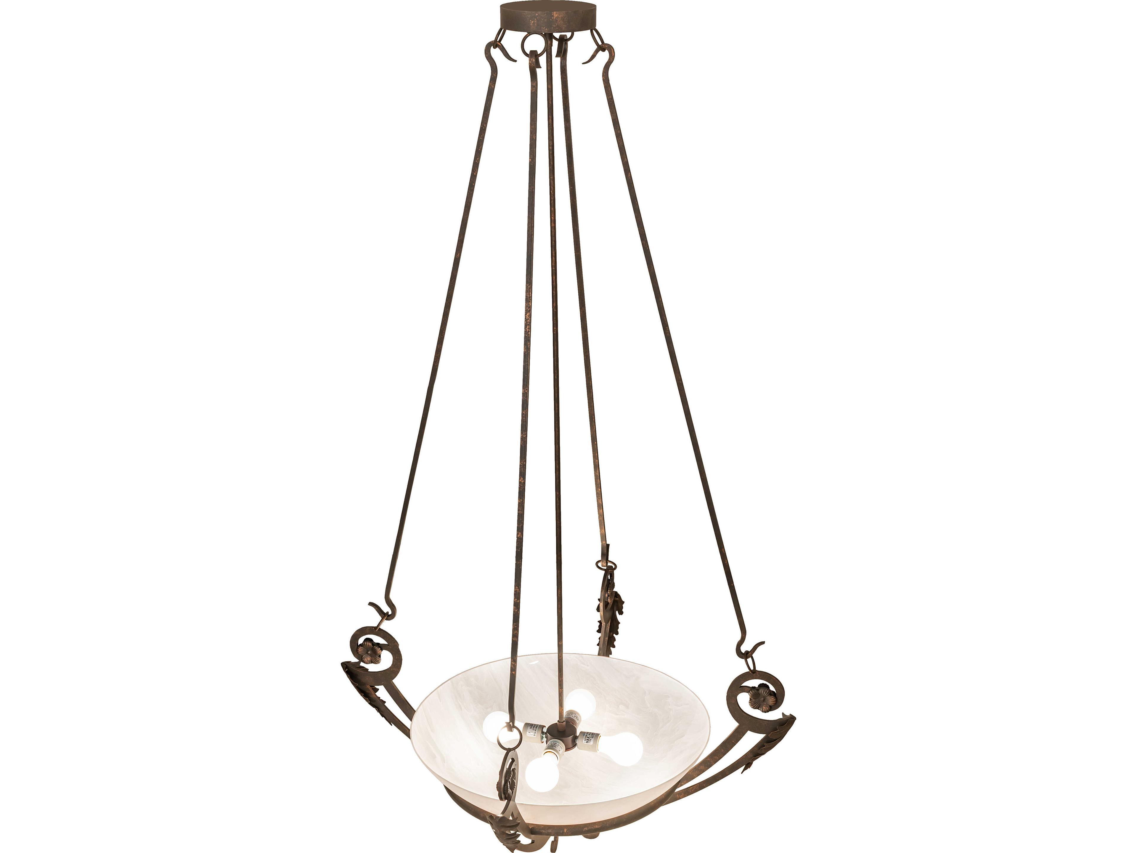 Meyda Ceres 4-Light Whitestone Idalight Traditional Bowl Pendant