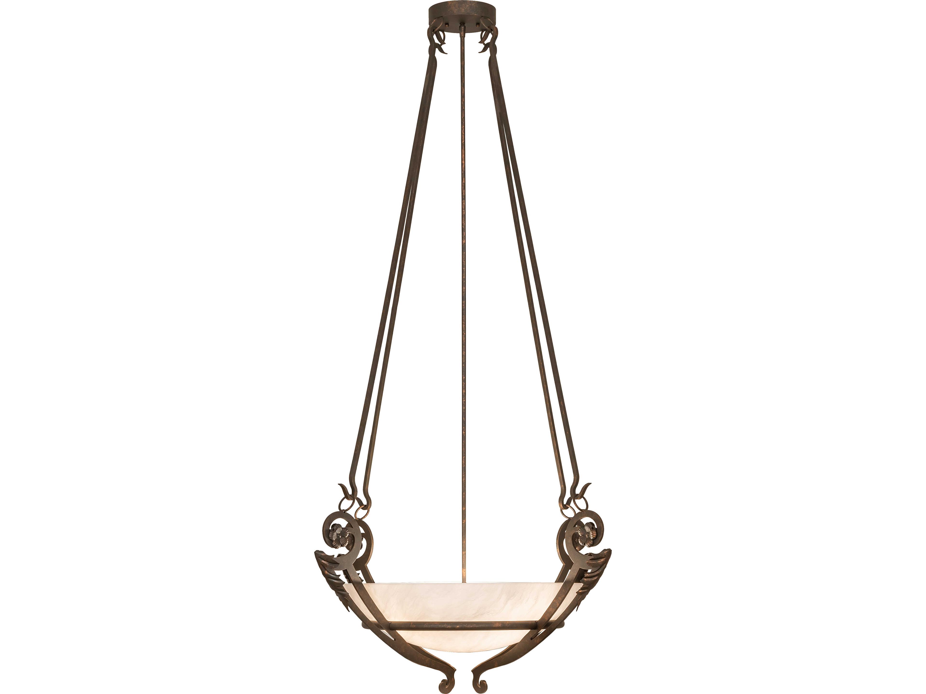 Meyda Ceres 4-Light Whitestone Idalight Traditional Bowl Pendant