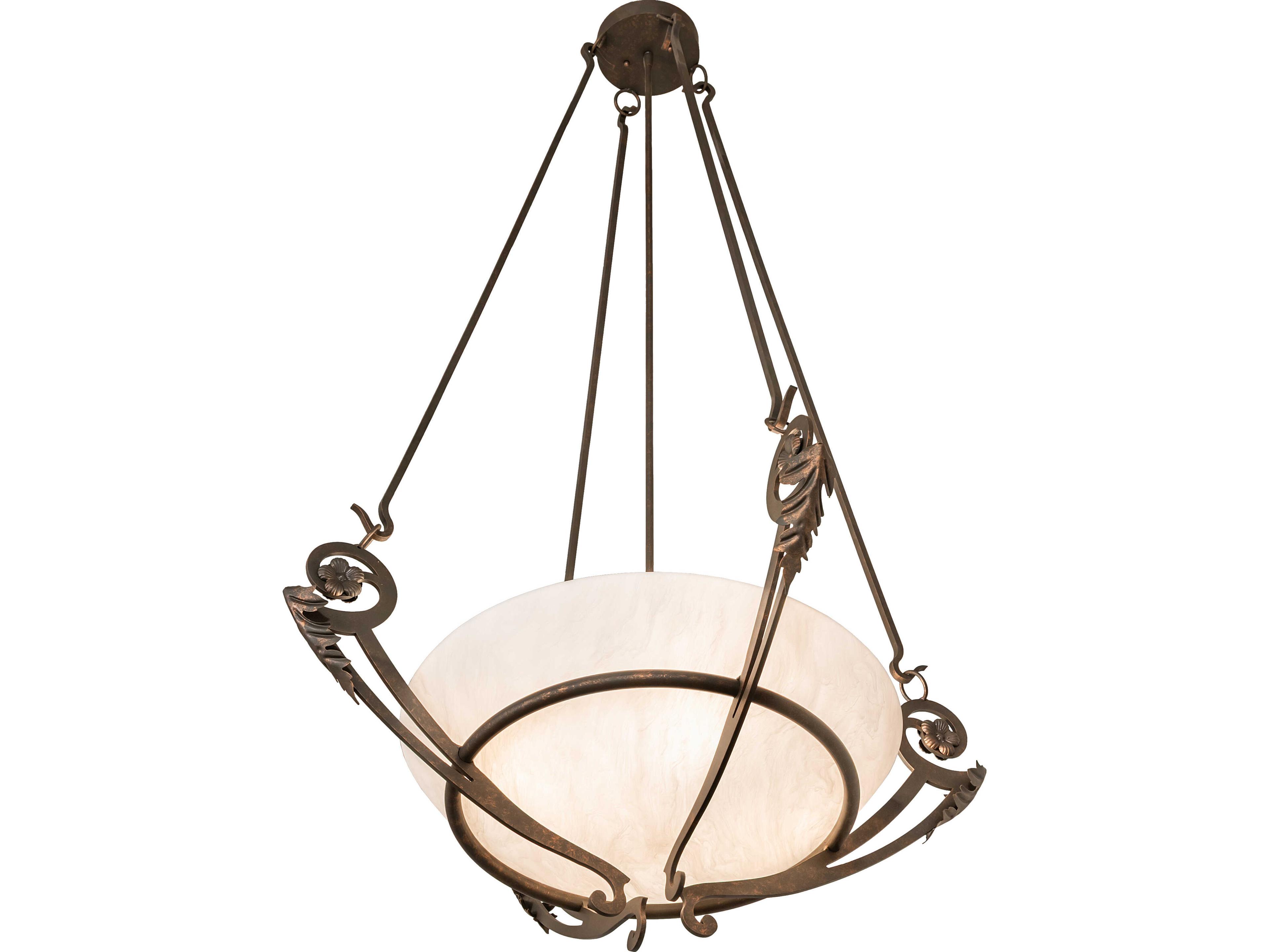 Meyda Ceres 4-Light Whitestone Idalight Traditional Bowl Pendant