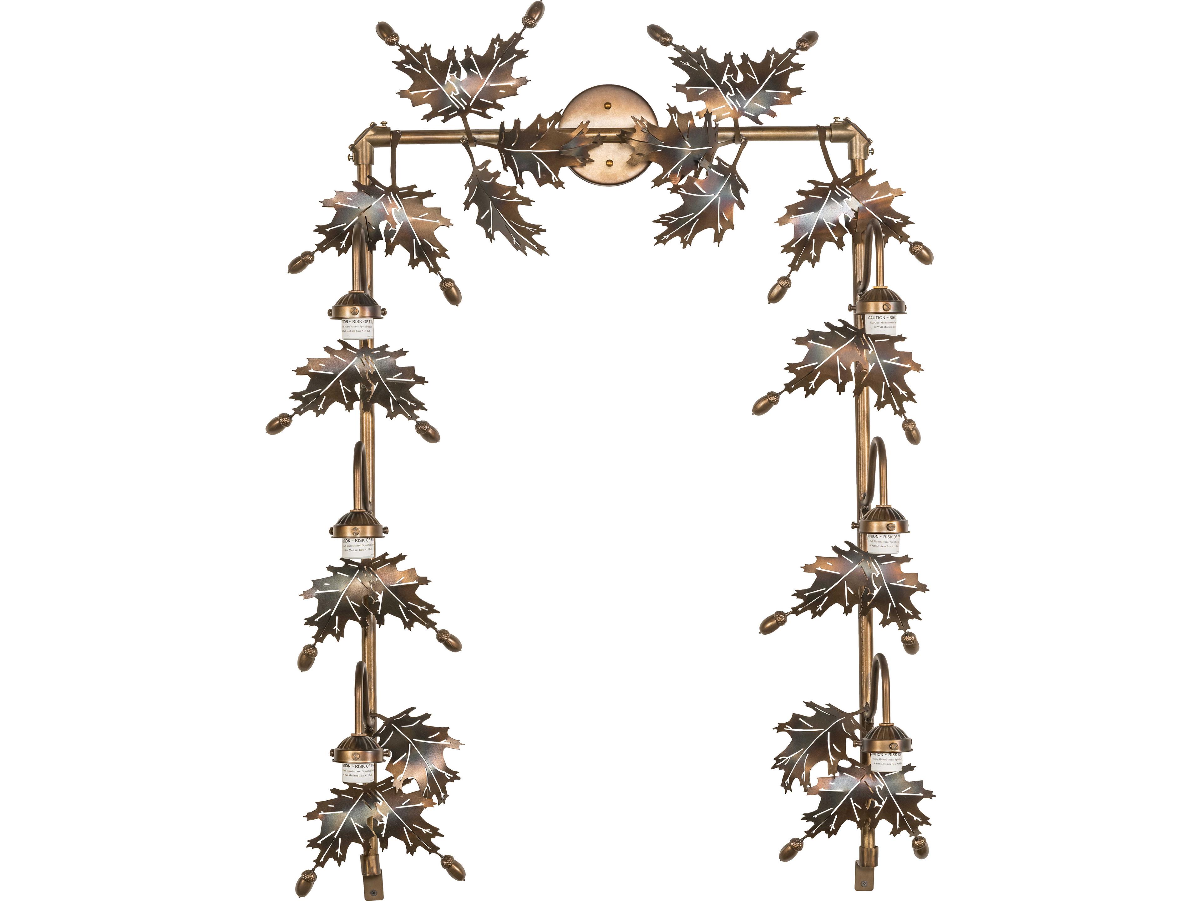 Meyda Tiffany Peacock Feather 6-Light Brown Traditional Vanity Light