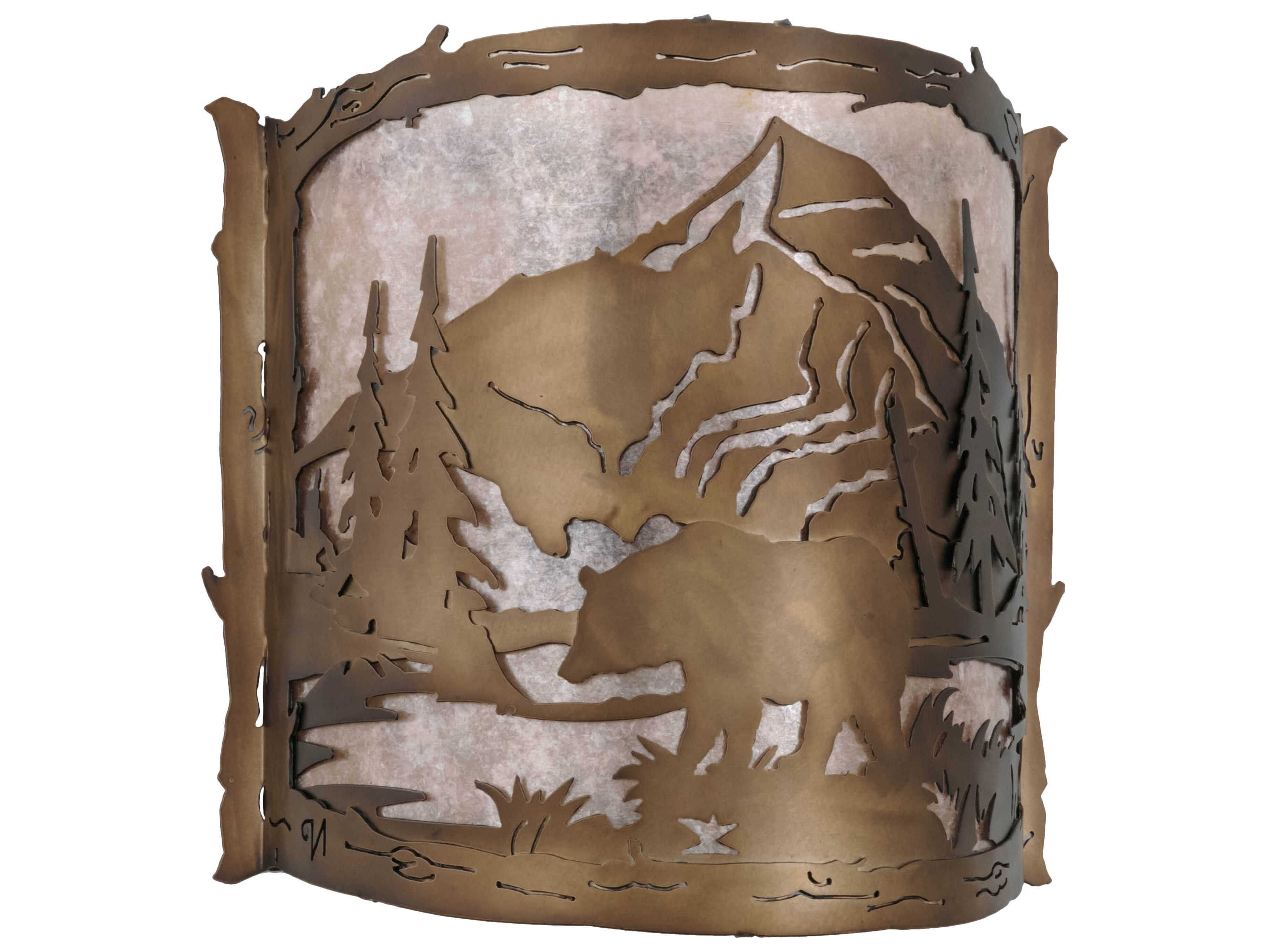 Meyda Bear Creek 2-Light Antique Copper Wall Sconce