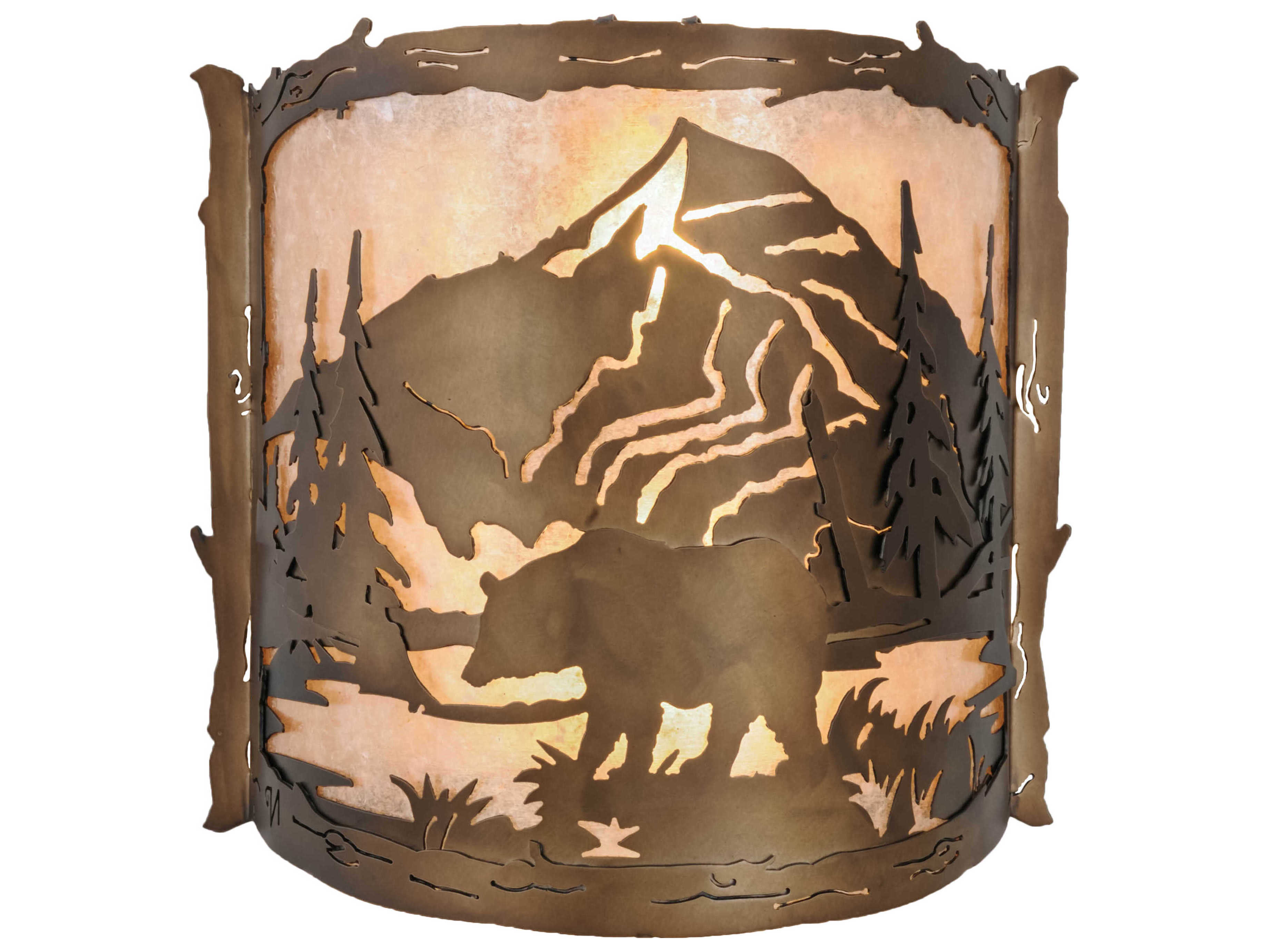 Meyda Bear Creek 2-Light Antique Copper Wall Sconce