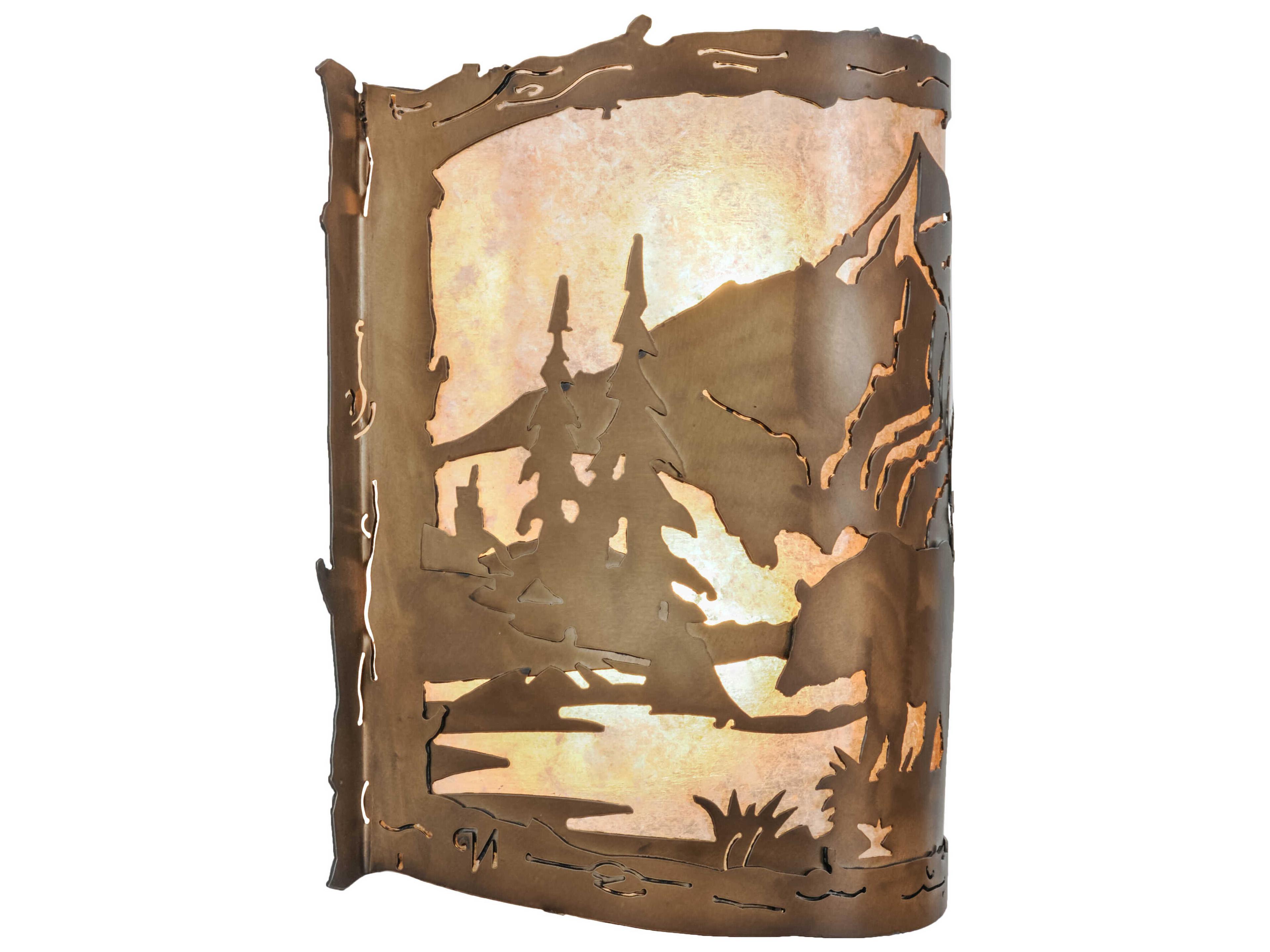 Meyda Bear Creek 2-Light Antique Copper Wall Sconce