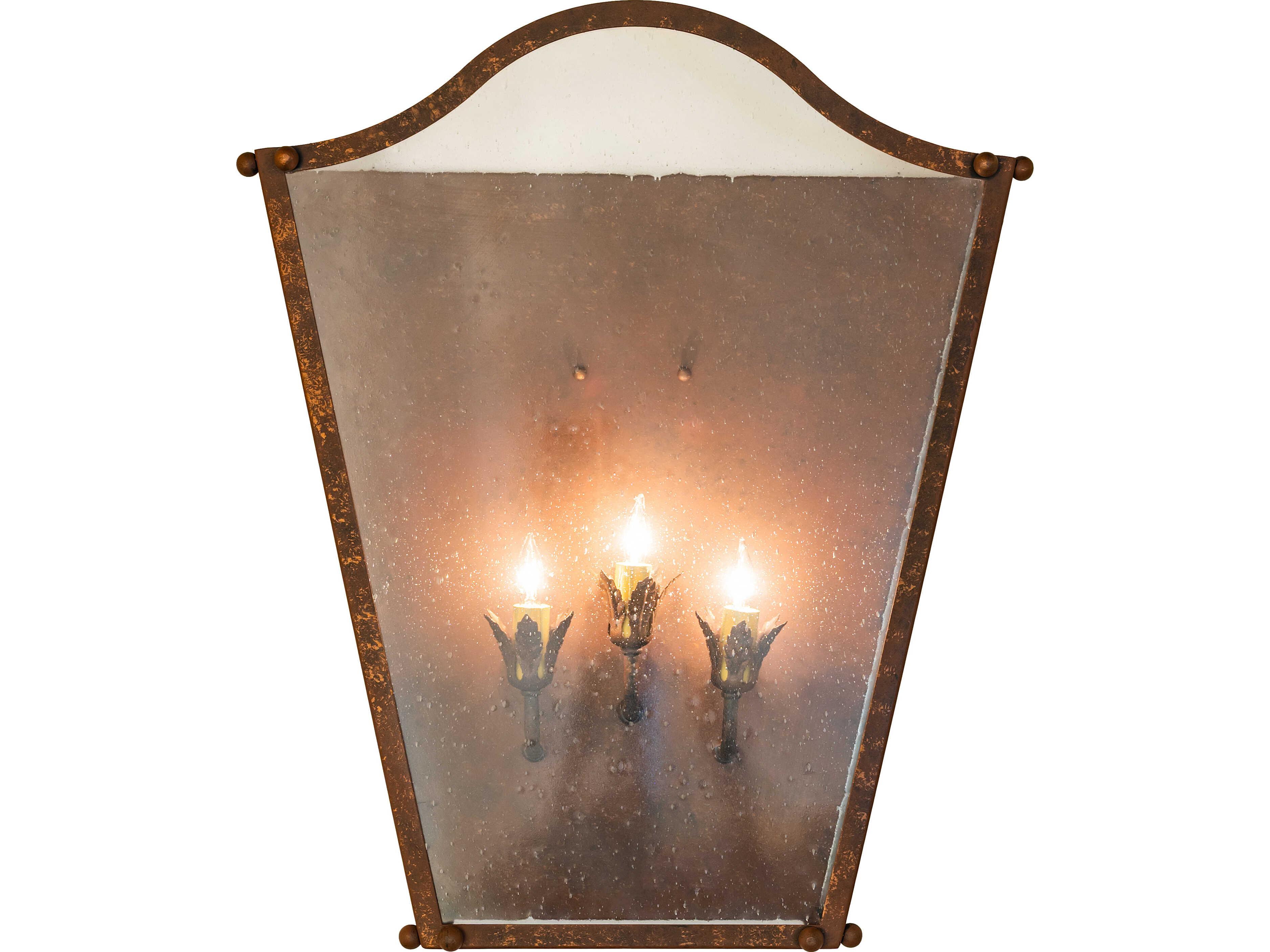 Meyda Austin 3-Light Clear Seeded Glass Bronze Traditional Wall Sconce