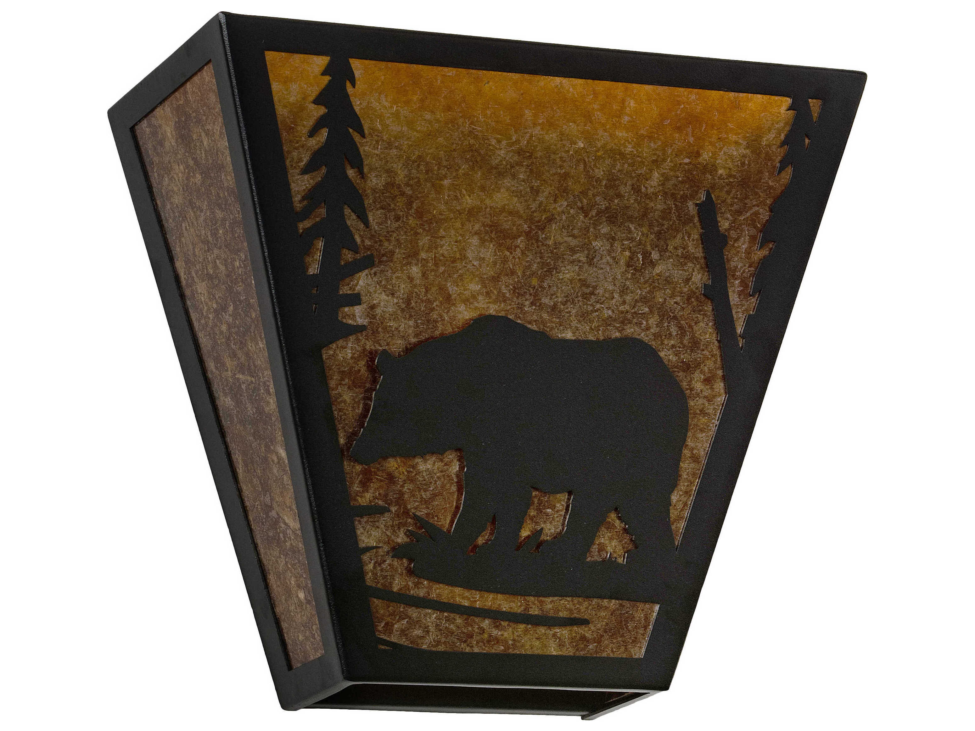 Meyda Bear Creek 2-Light Textured Black Wall Sconce