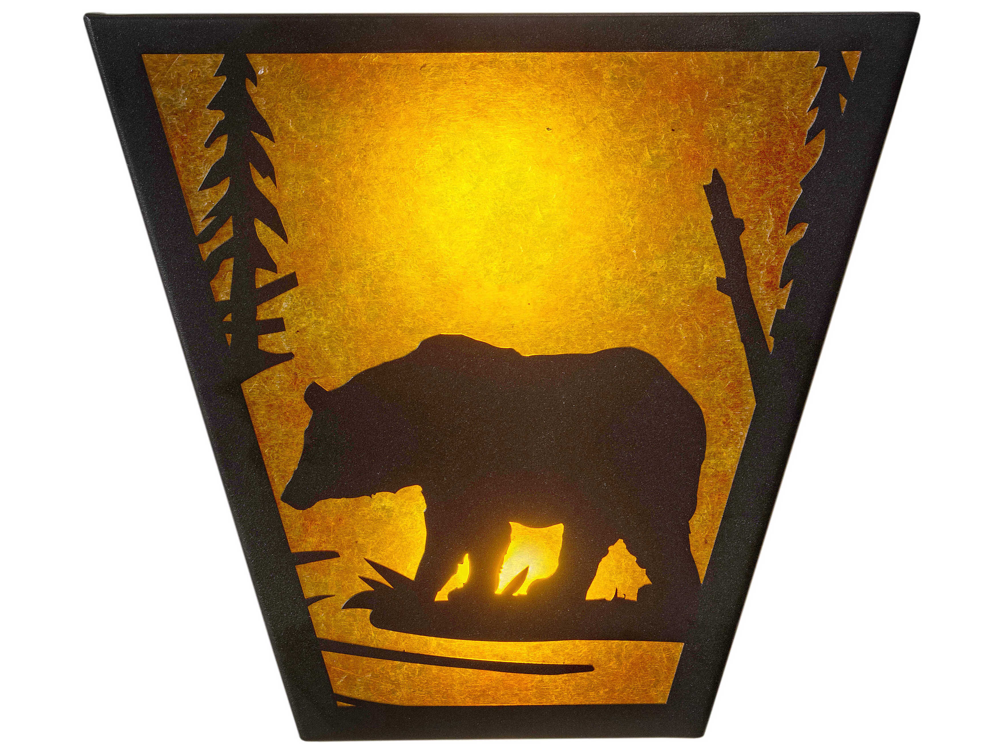 Meyda Bear Creek 2-Light Textured Black Wall Sconce