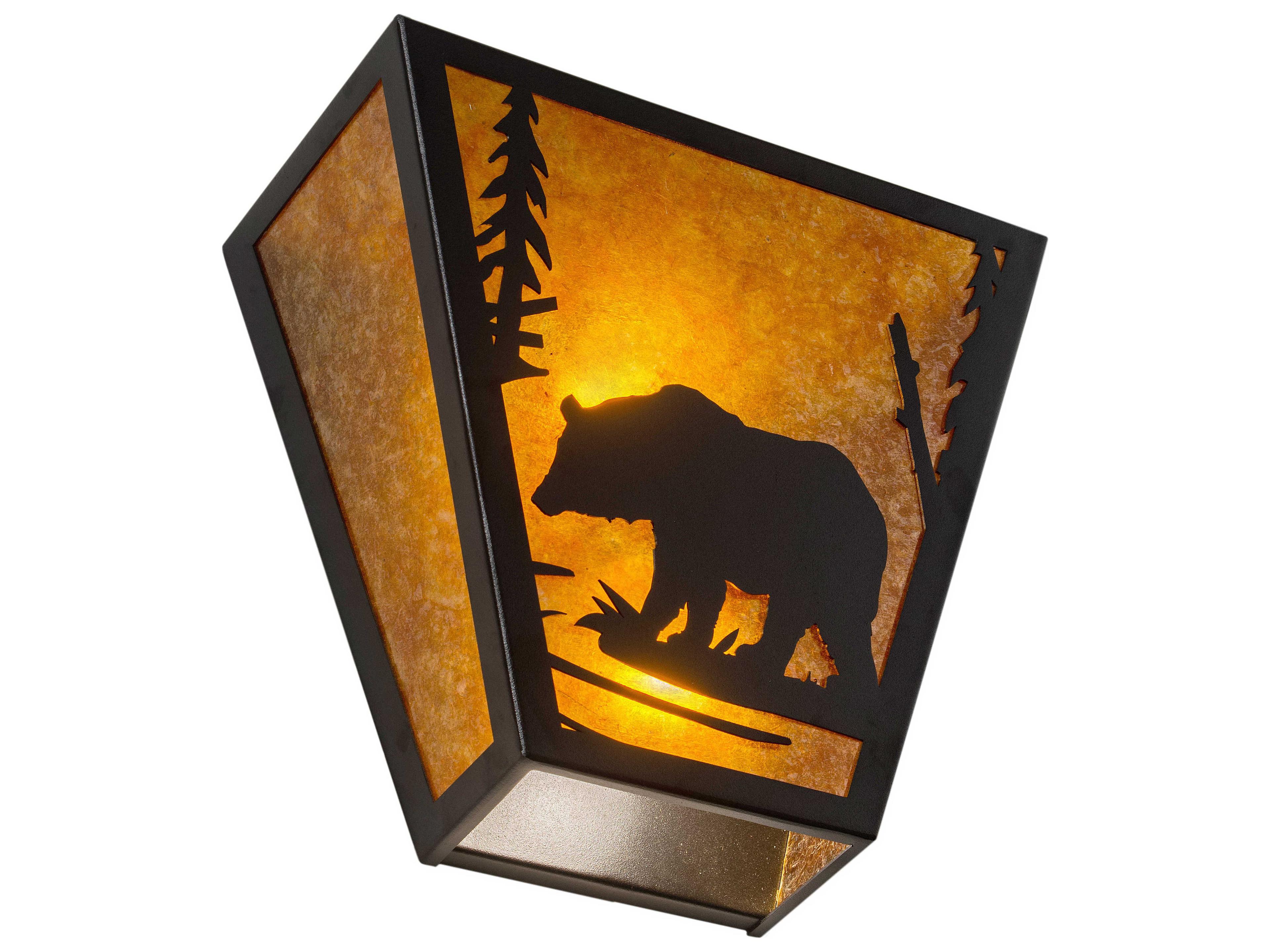Meyda Bear Creek 2-Light Textured Black Wall Sconce
