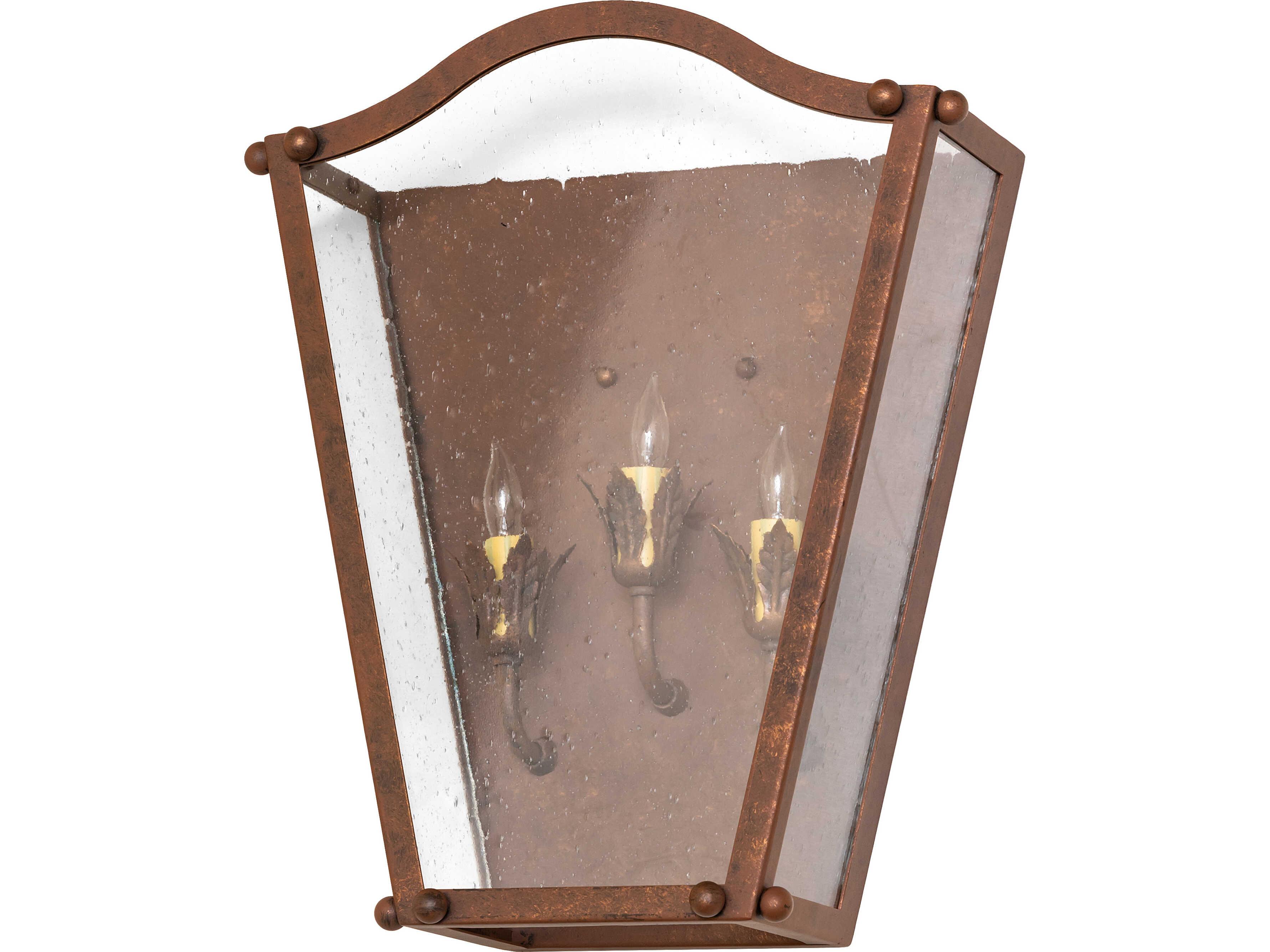 Meyda Austin 3-Light Clear Seeded Glass Bronze Traditional Wall Sconce