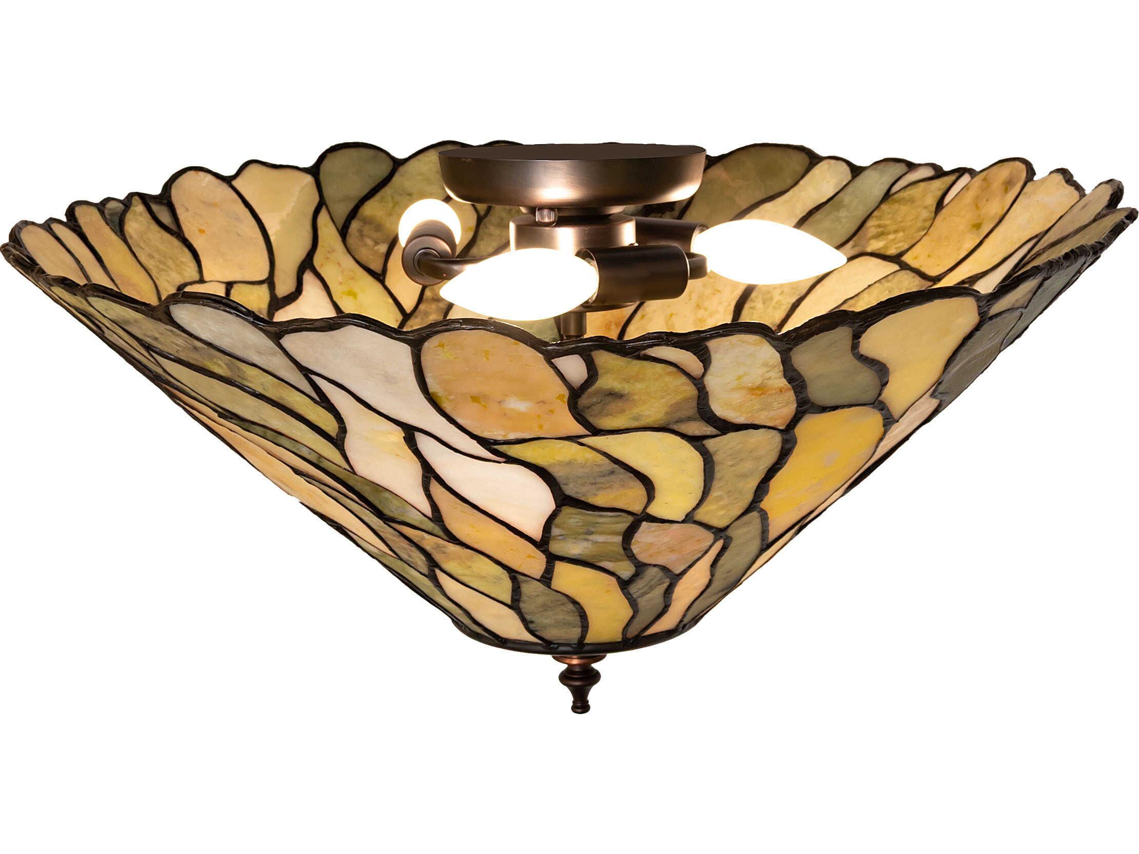 Meyda Willow 3-Light Bronze Flush Mount