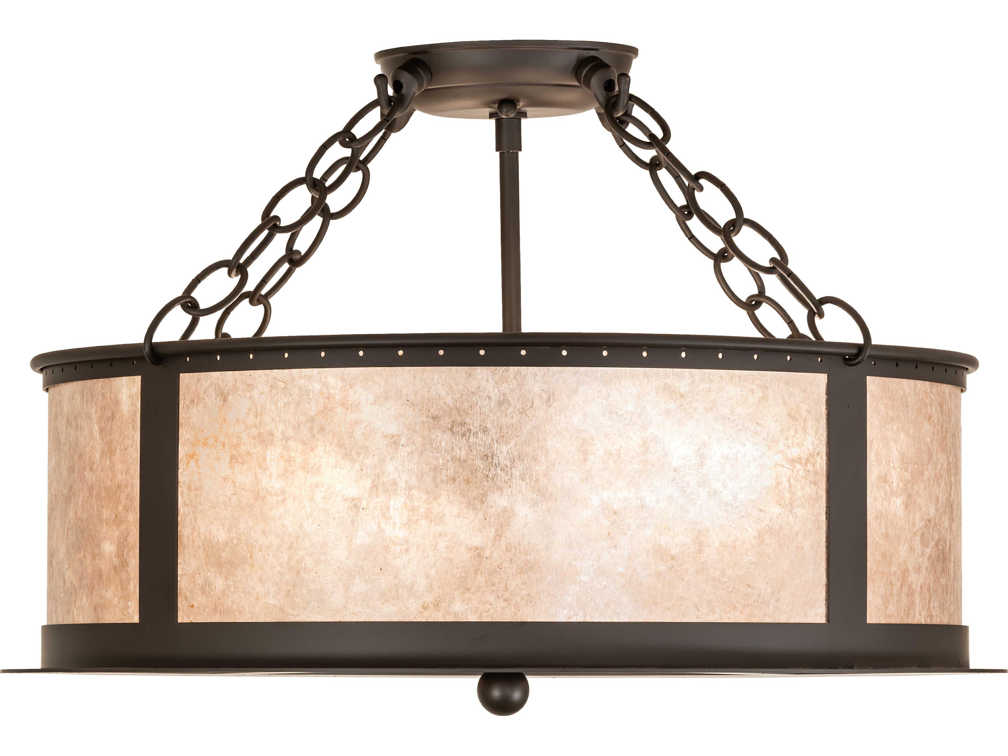 Meyda Craftsman Prime 4-Light Silver Mica Bronze Traditional Semi Flush Mount