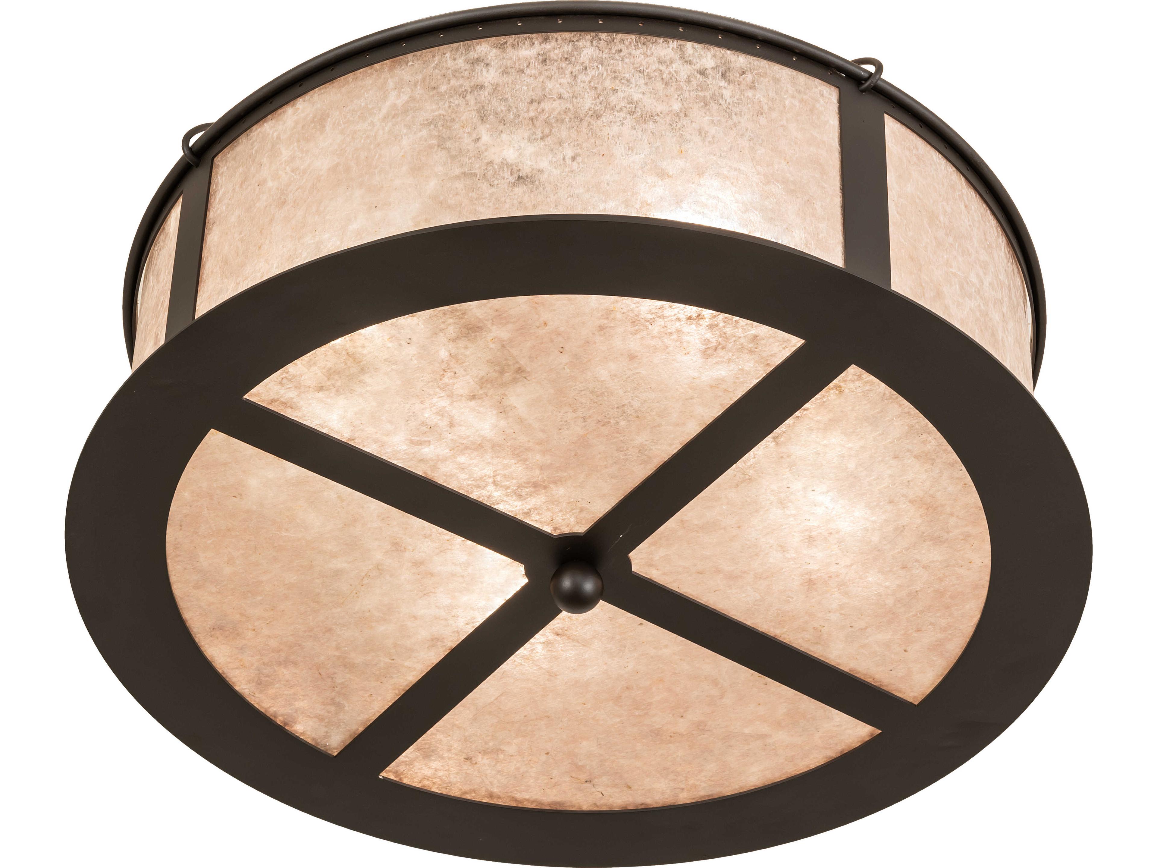 Meyda Craftsman Prime 4-Light Silver Mica Bronze Traditional Semi Flush Mount