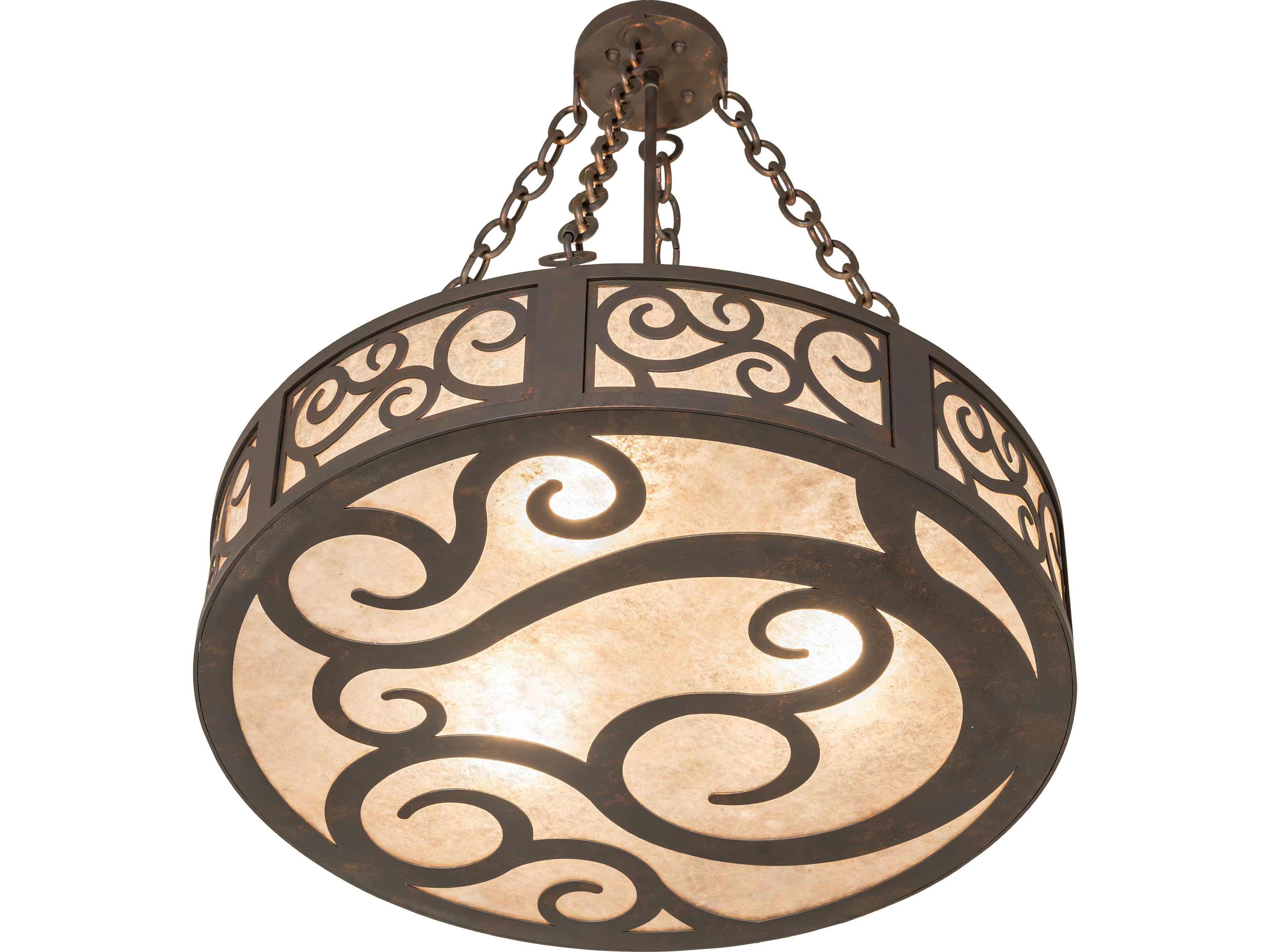 Meyda Dean 3-Light Silver Mica Copper Pendant