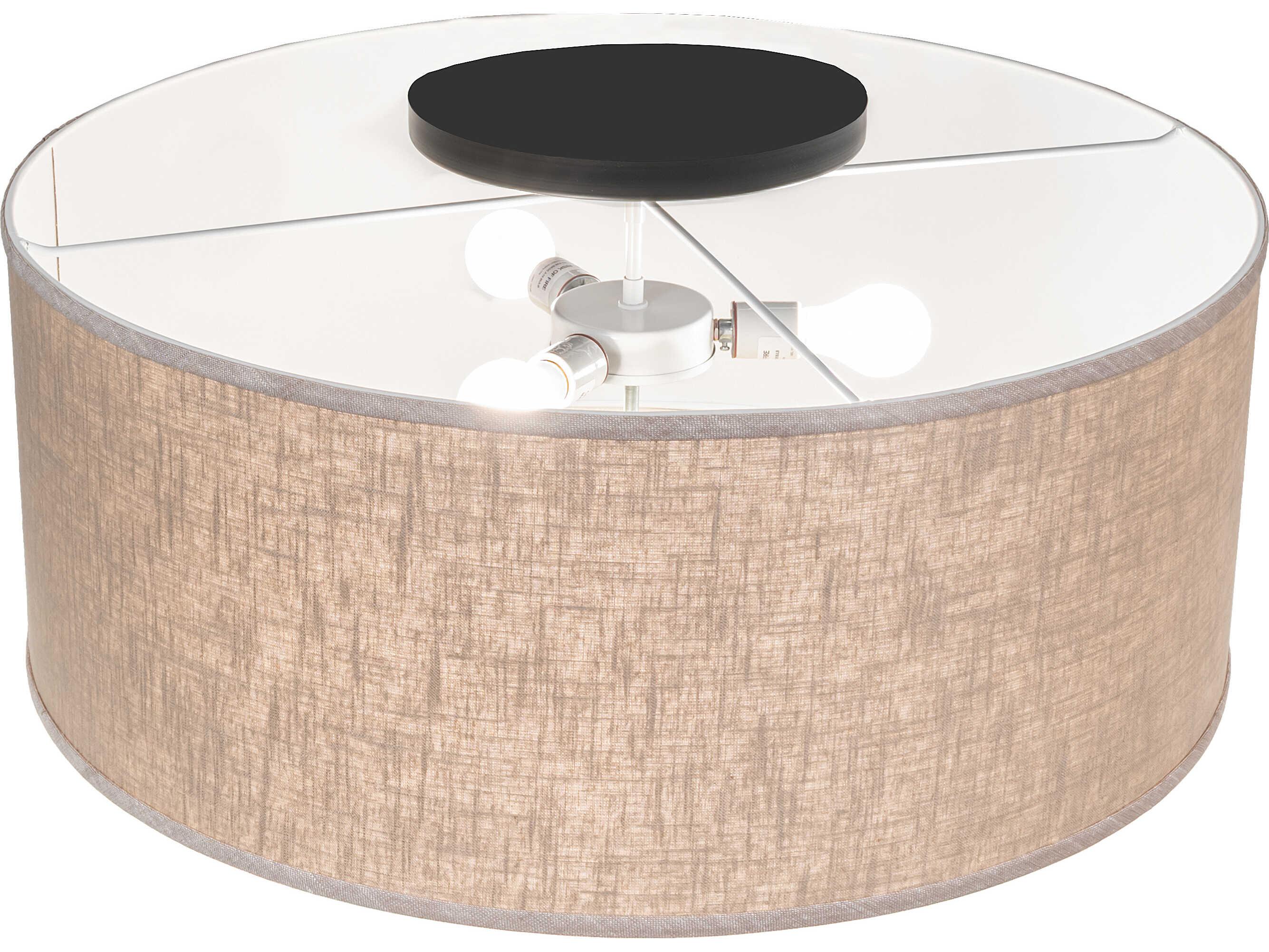 Meyda Cilindro Textrene 3-Light Moldova botticino Idalight White Flush Mount