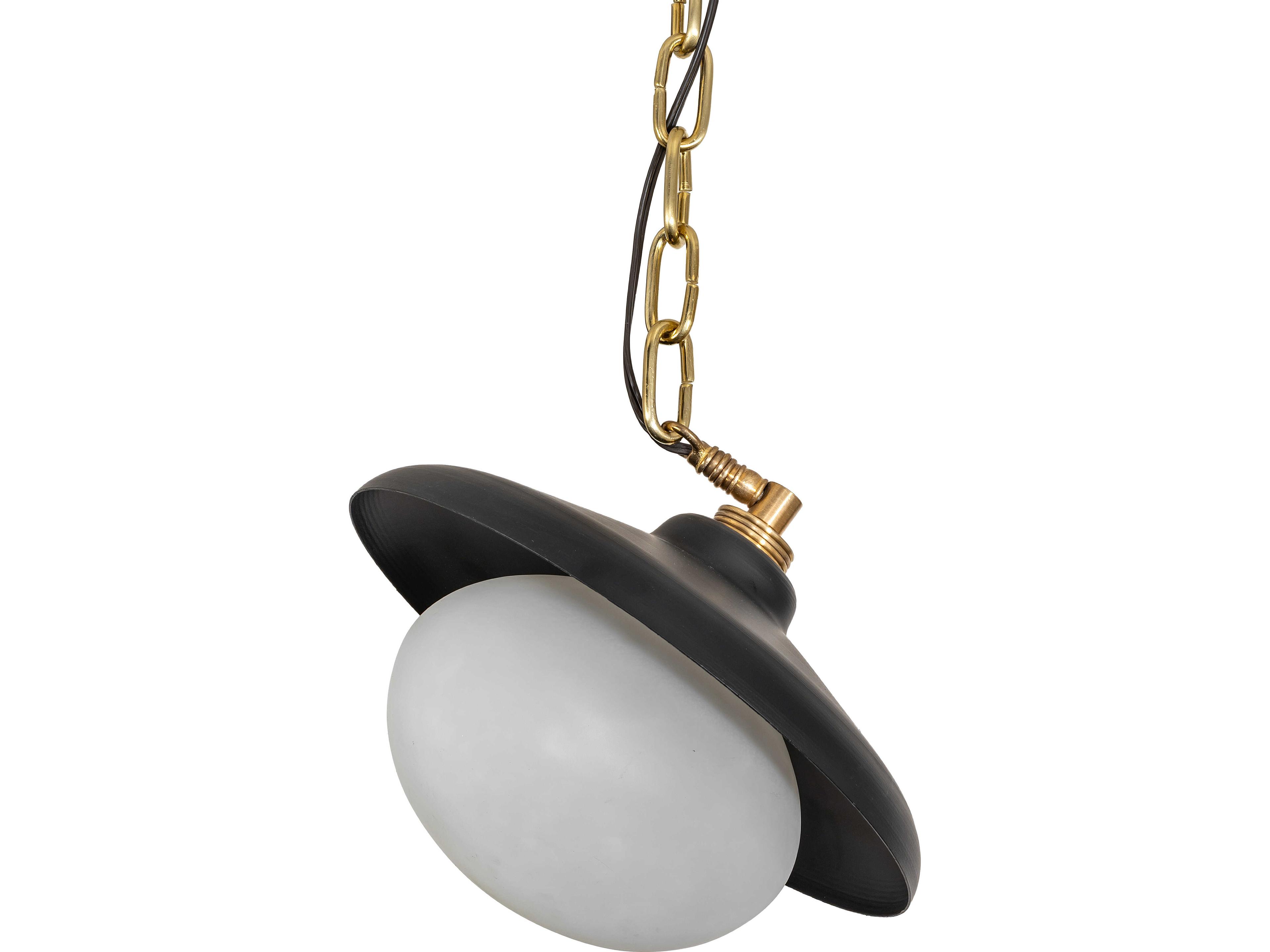 Meyda Nightstand 1-Light Satin White Opal Glass Black Mini Pendant