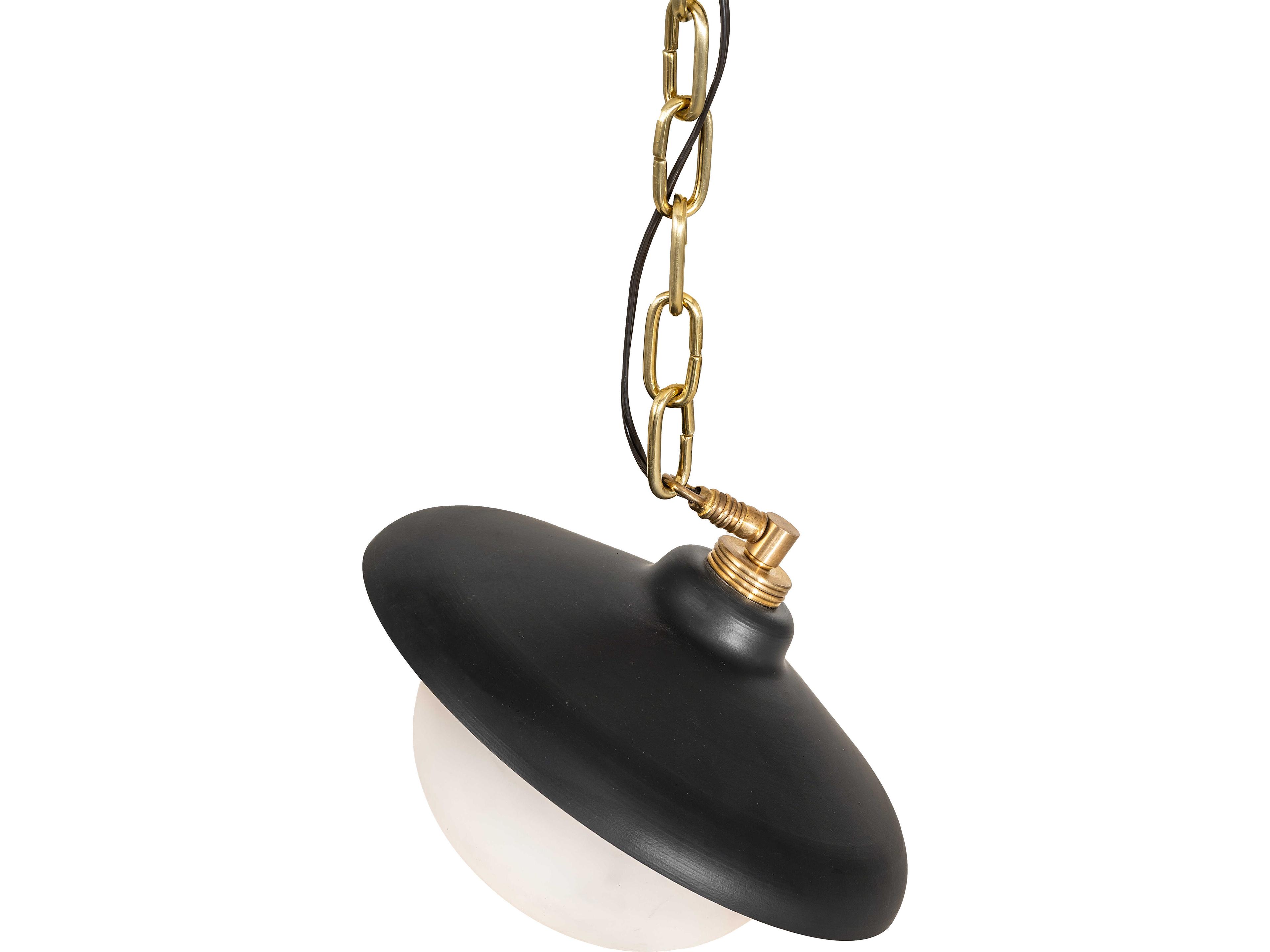 Meyda Nightstand 1-Light Satin White Opal Glass Black Mini Pendant