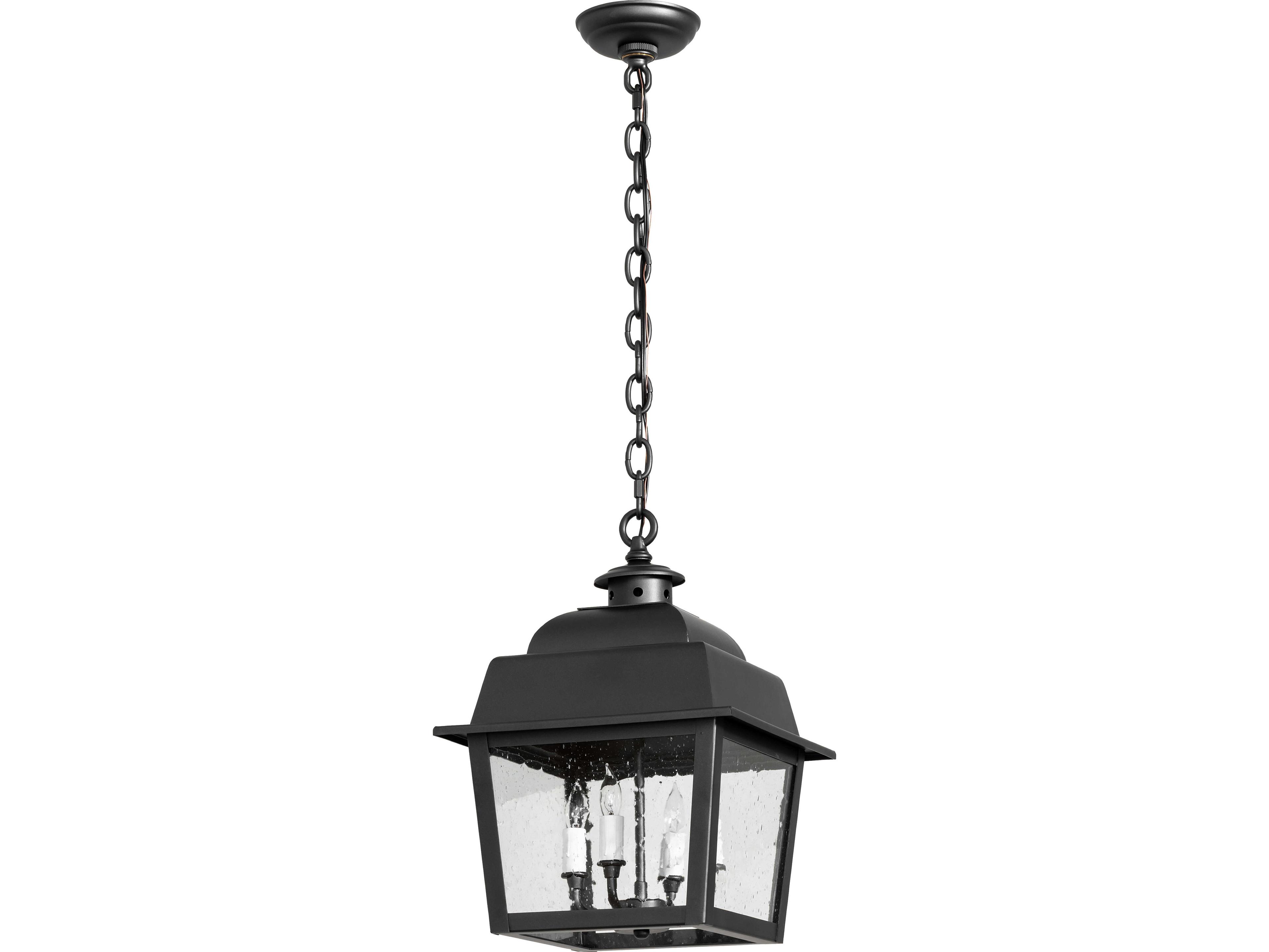 Meyda Stockwell 4-Light Clear Seeded Glass Black Traditional Mini Pendant