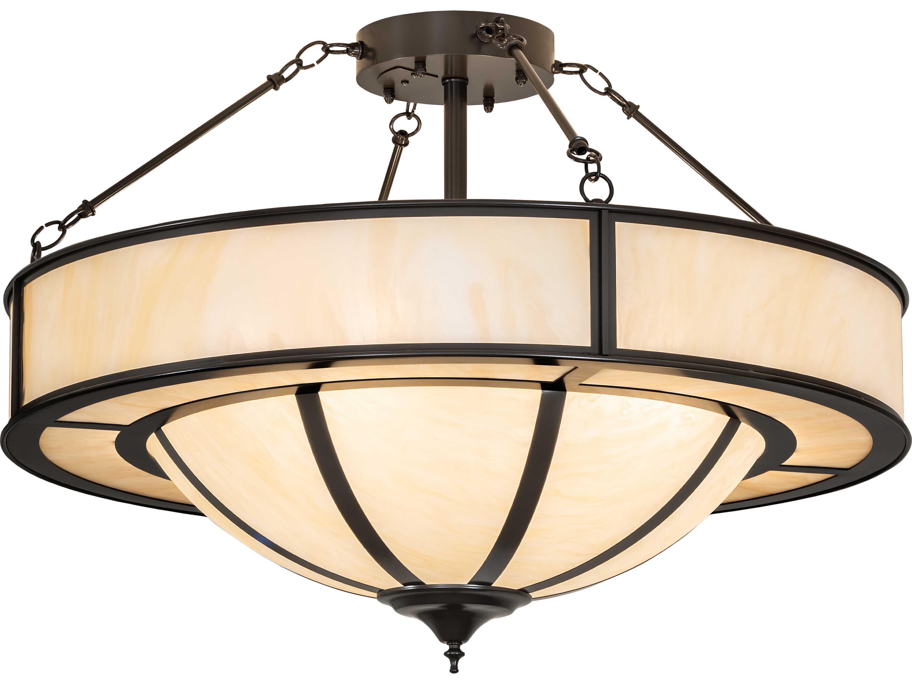 Meyda Toulouse 6-Light Sahara Taupe Idalight Bronze Geometric Pendant