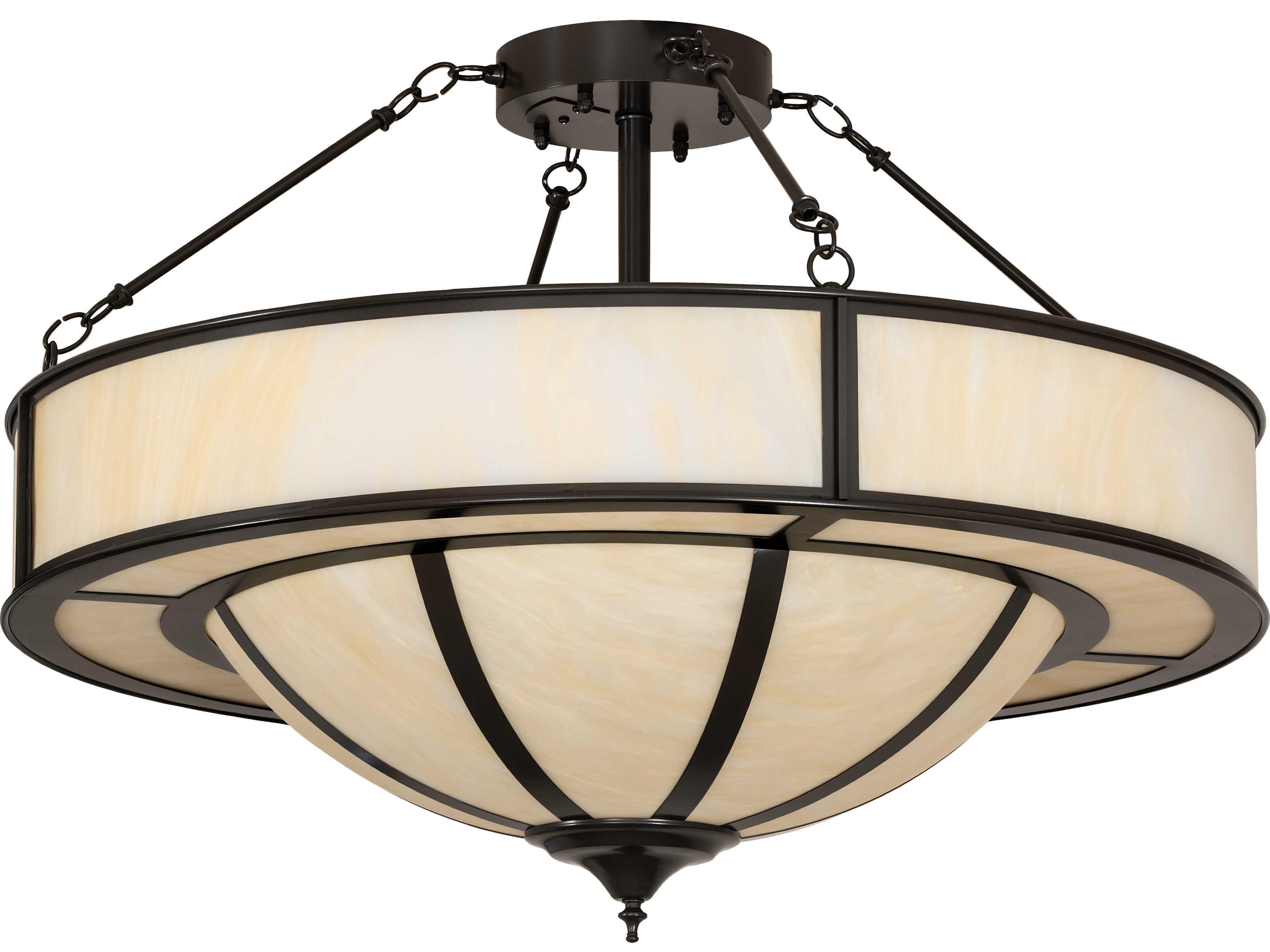 Meyda Toulouse 6-Light Sahara Taupe Idalight Bronze Geometric Pendant